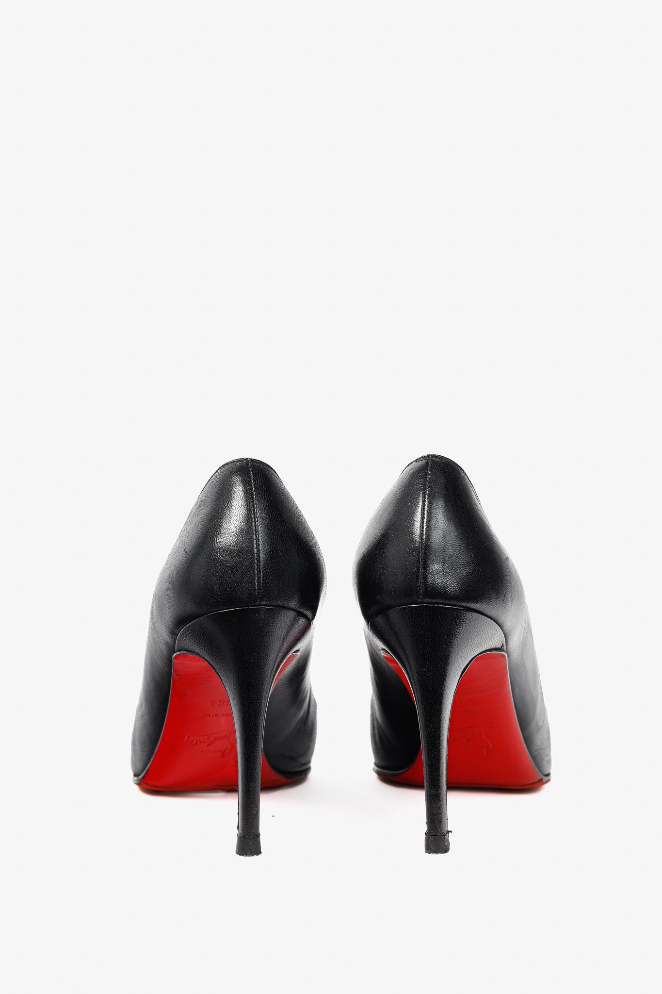 Christian Louboutin Christian Louboutin Simple Black Leather Pumps Size US 8 / IT 38 - 3 Thumbnail