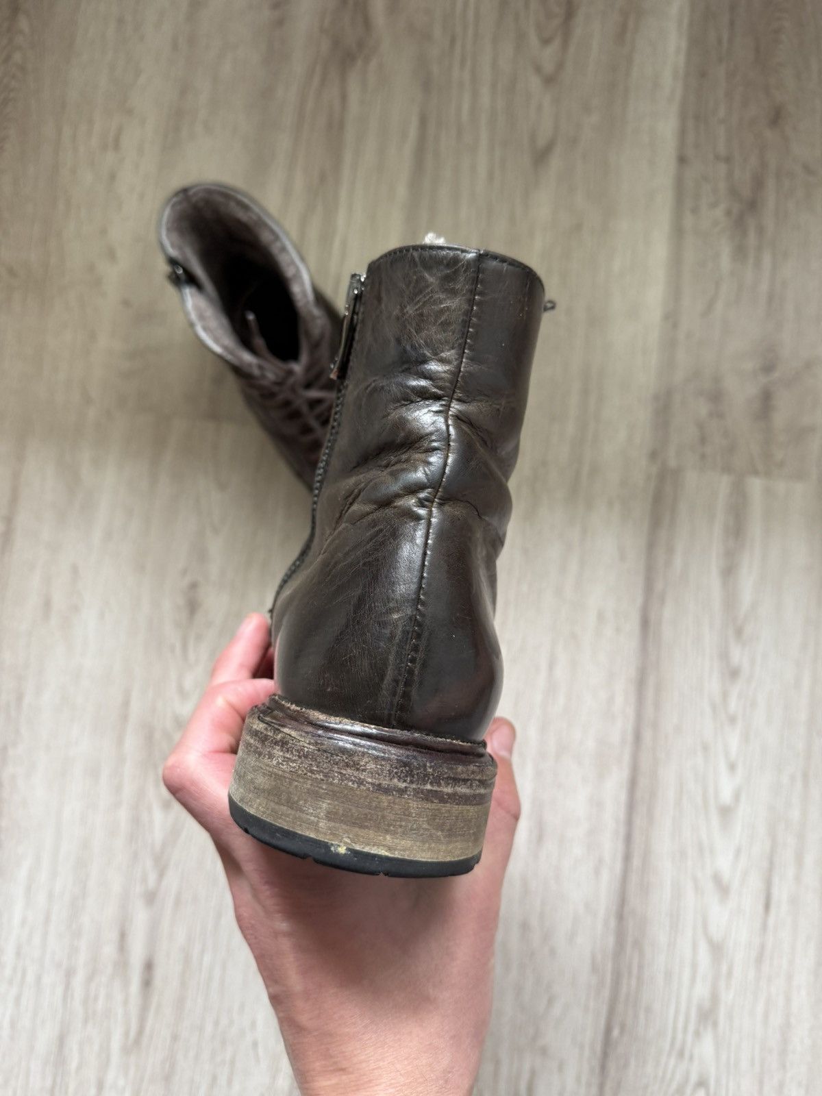 Other Crispiniano Patina Leather Boots Side Zip Italian Combat 39 Size US 6 / EU 39 - 9 Thumbnail