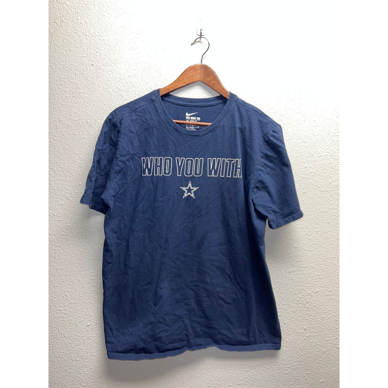 Vintage Womens Nike Dallas Cowboys Shirt Who You With Blue NFL Large Size L / US 10 / IT 46 - 1 Thumbnail