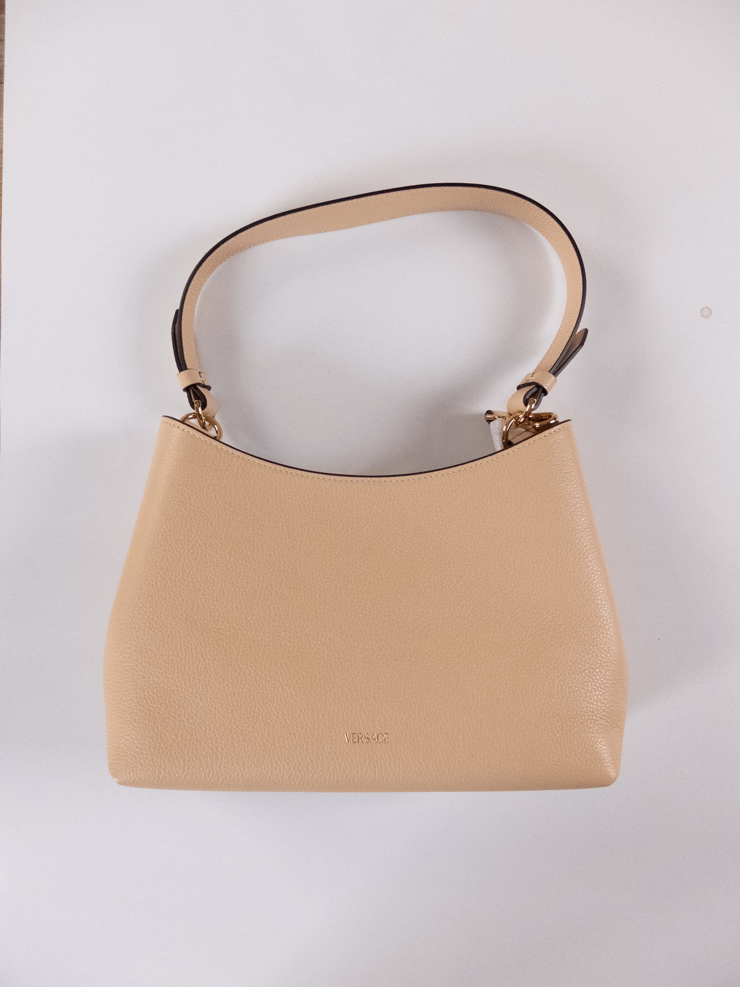 Versace VERSACE Virtus beige barocco V plaque leather shoulder bag Size ONE SIZE - 6 Thumbnail