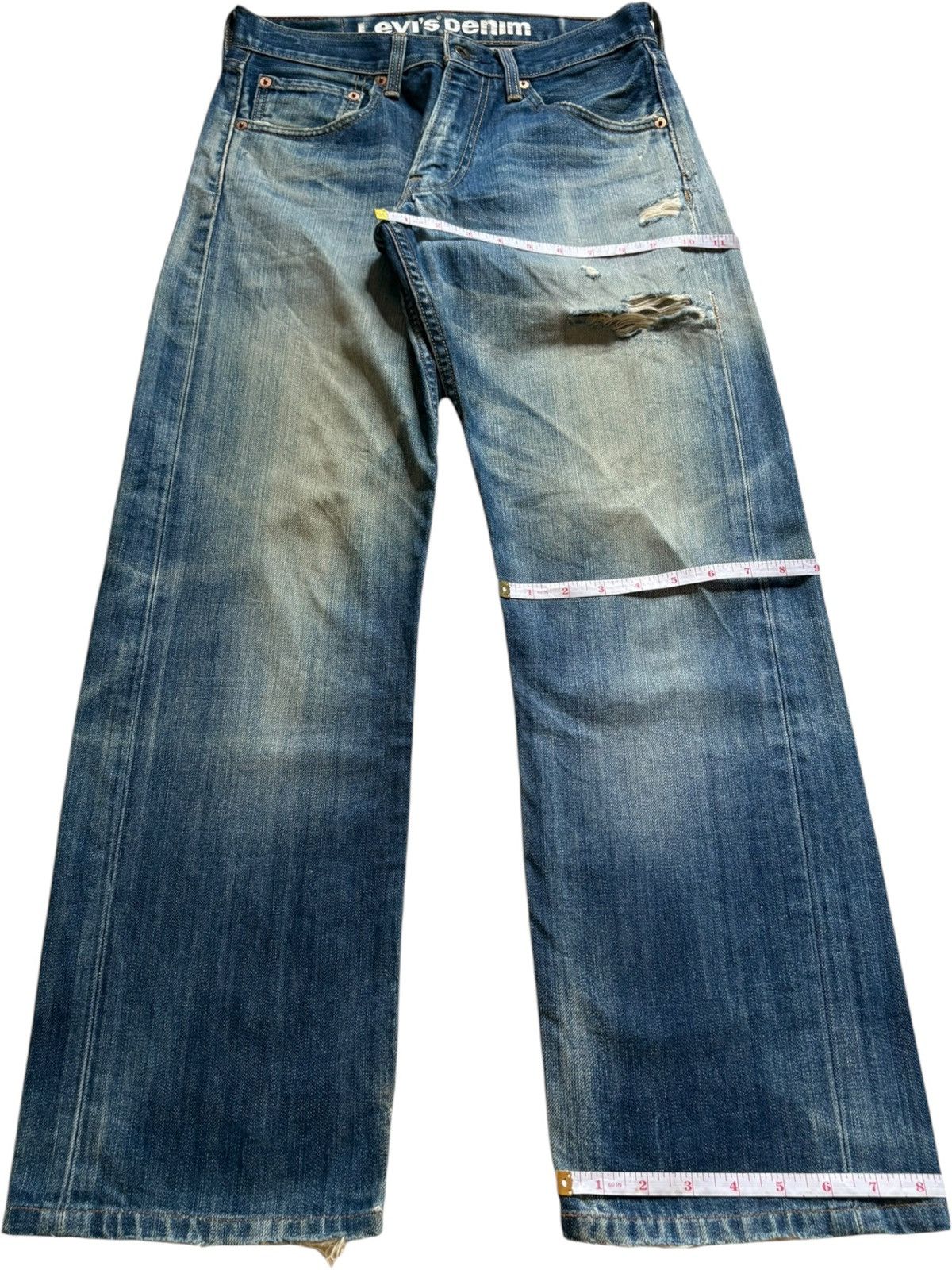 Levi's Vintage Levis 503 Mud Wash Distressed Baggy Jeans Size US 29 - 15 Thumbnail