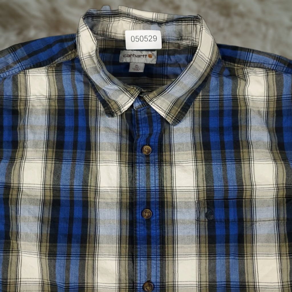 Carhartt VINTAGE Carhartt Shirt Men XL Blue Plaid Button-Up Short Sleeve Casual Shirt - Carhartt Shirt Men XL Blue Plaid Button-Up Short Sleeve Casual Shirt Size US XL / EU 56 / 4 - 1 Thumbnail