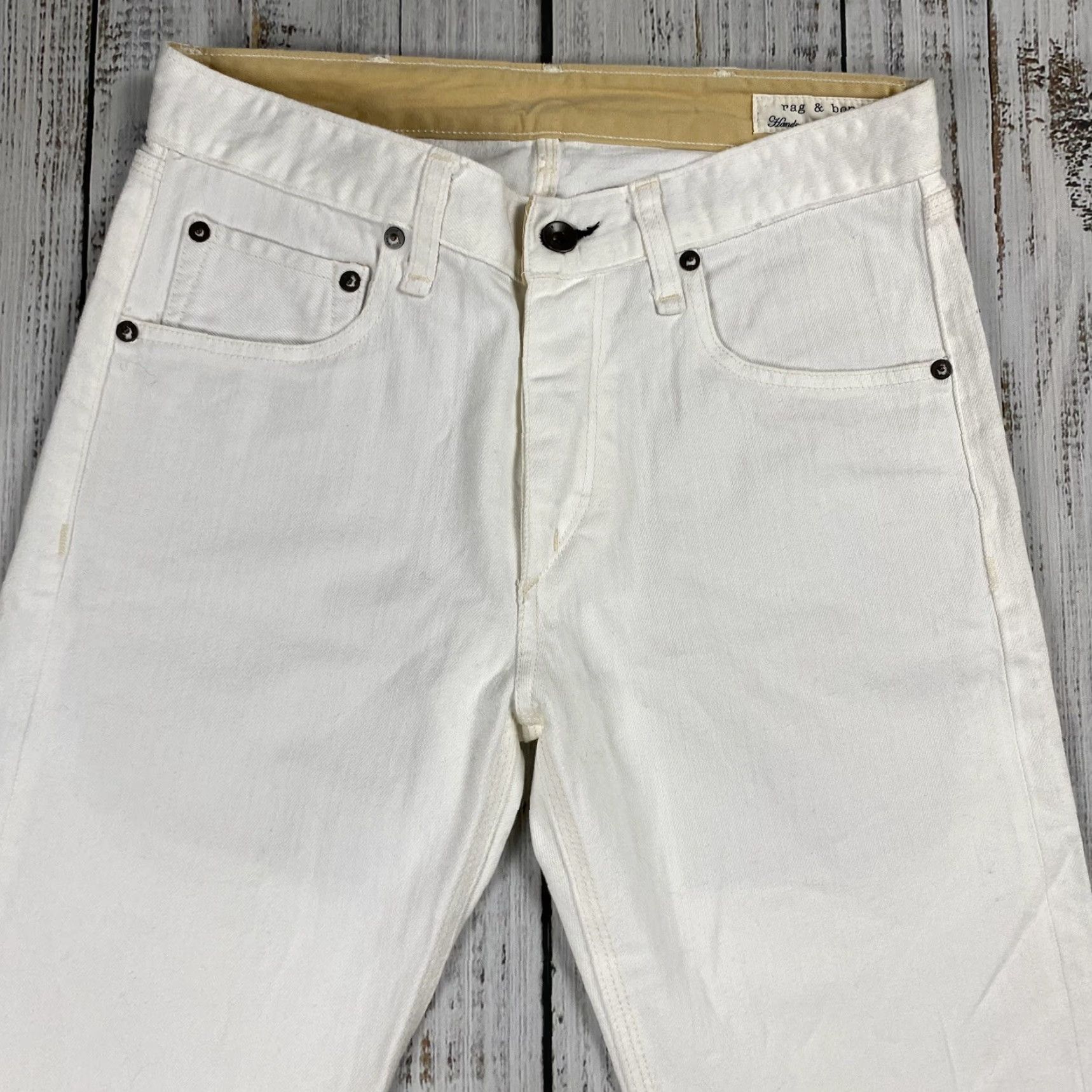 Rag & Bone WOMENS rag & bone MADE IN NY USA WHITE BUTTON FLY STRAIGHT LEG DENIM JEANS SZ 30 Jeans Size 30" / US 8 / IT 44 - 2 Thumbnail