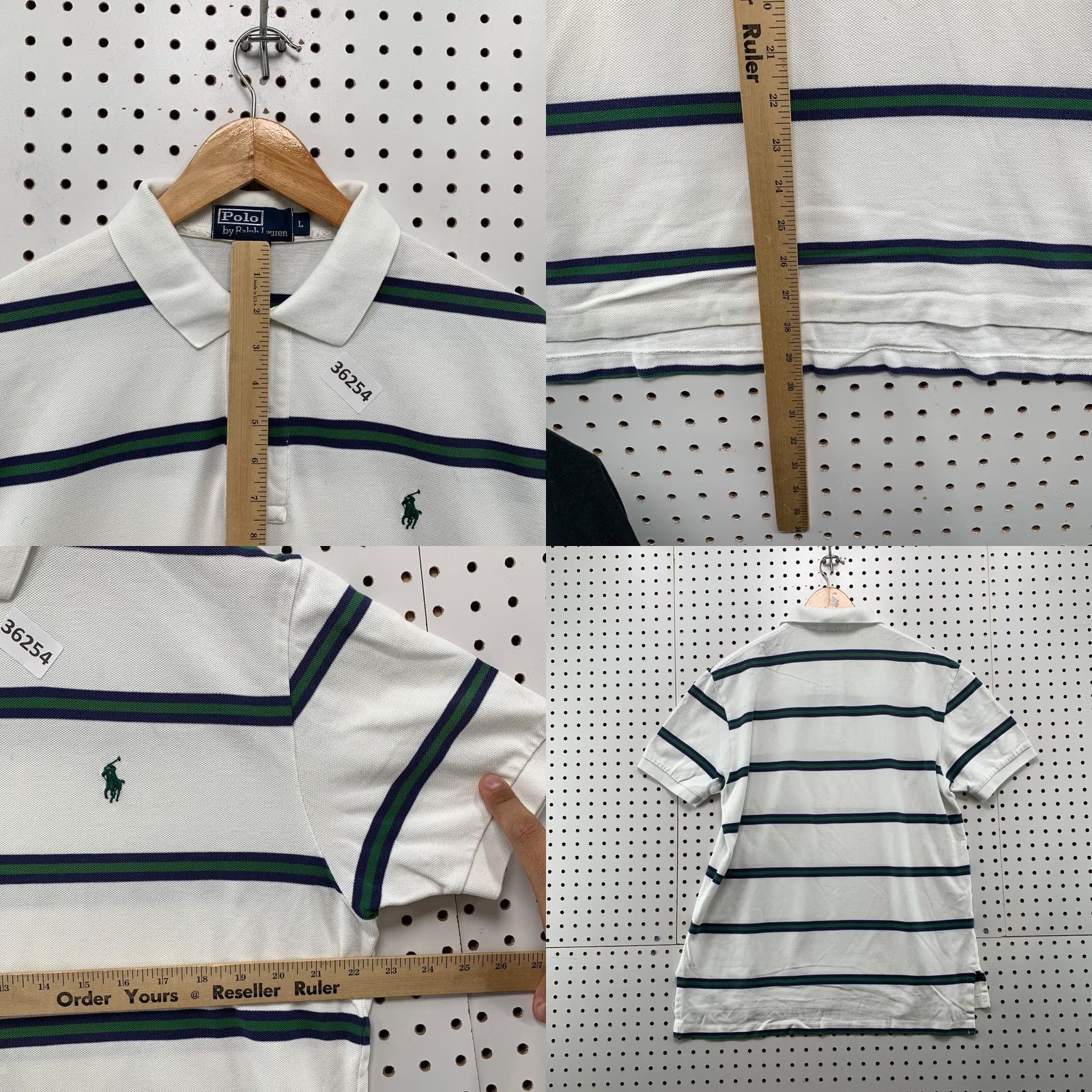 Polo Ralph Lauren VINTAGE Polo Ralph Lauren Collared Shirt Mens Large White Blue Striped Preppy 22.5x29.5 Size US L / EU 52-54 / 3 - 8 Thumbnail