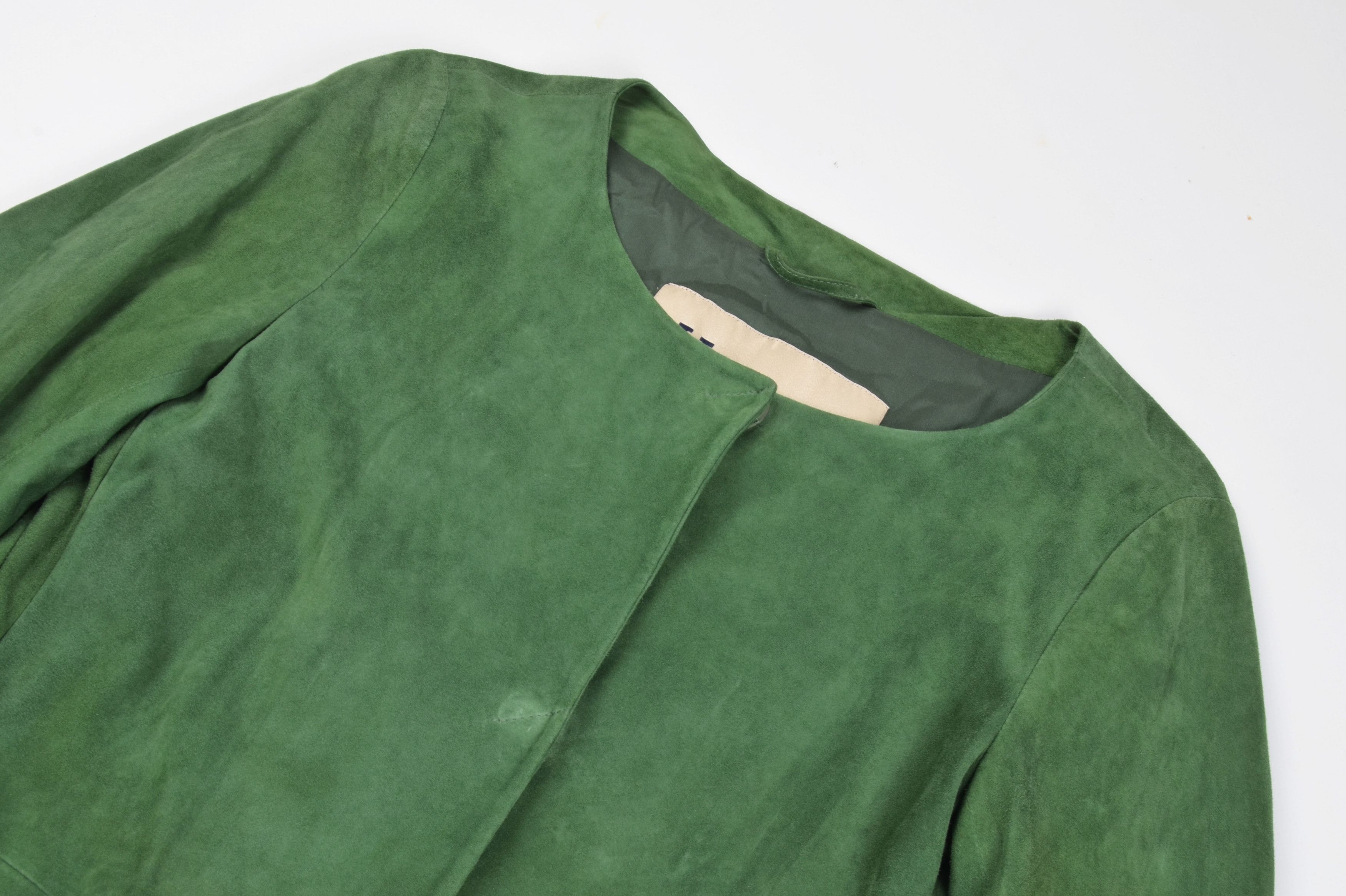 Herno Herno Lamb Leather Green Long Sleeve Coat Size M / US 6-8 / IT 42-44 - 5 Thumbnail