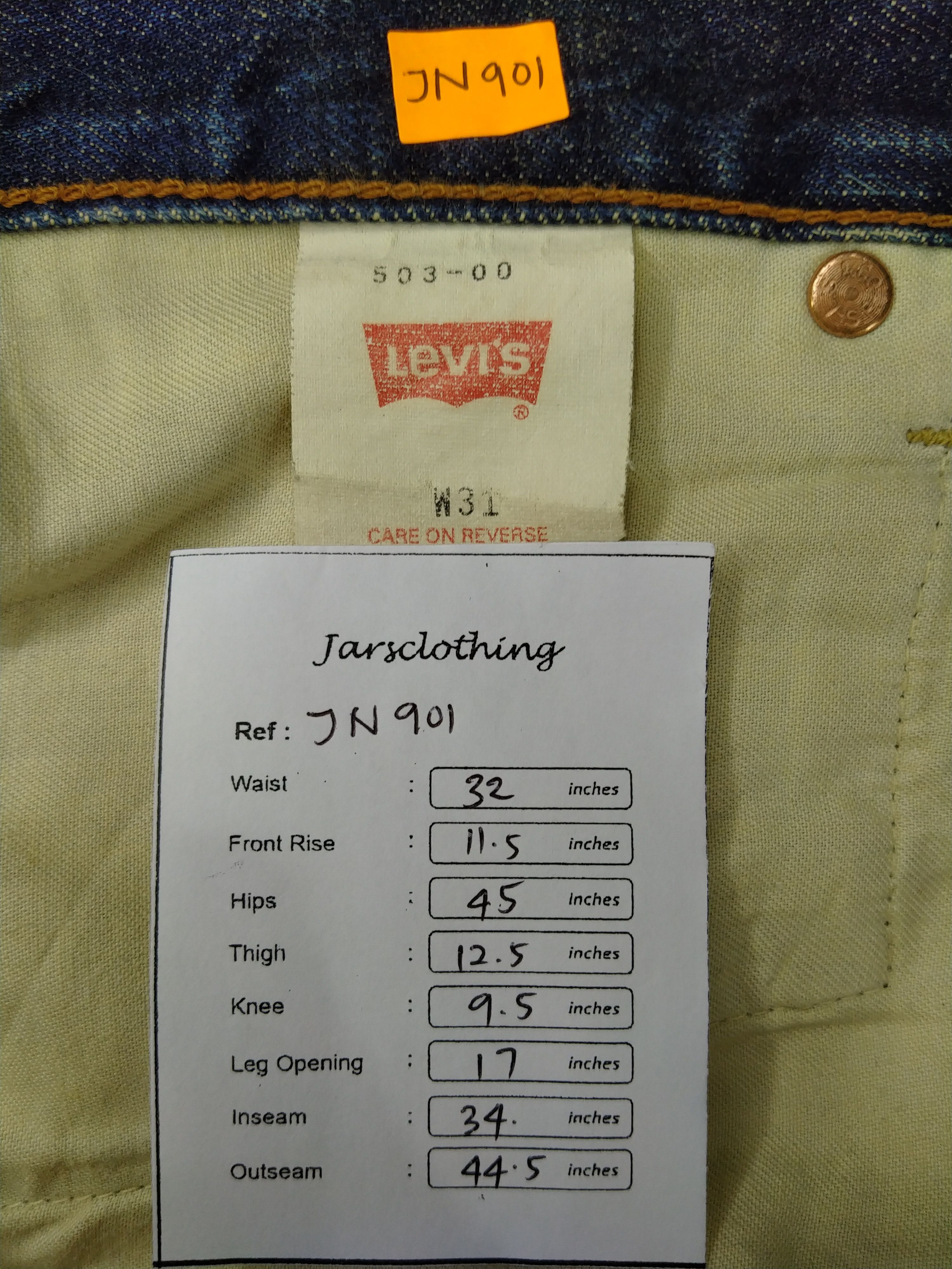 Japanese Brand Dirty Blue Vintage Levi's 503 Jeans 32x34 Denim -JN901 Size US 32 / EU 48 - 7 Thumbnail