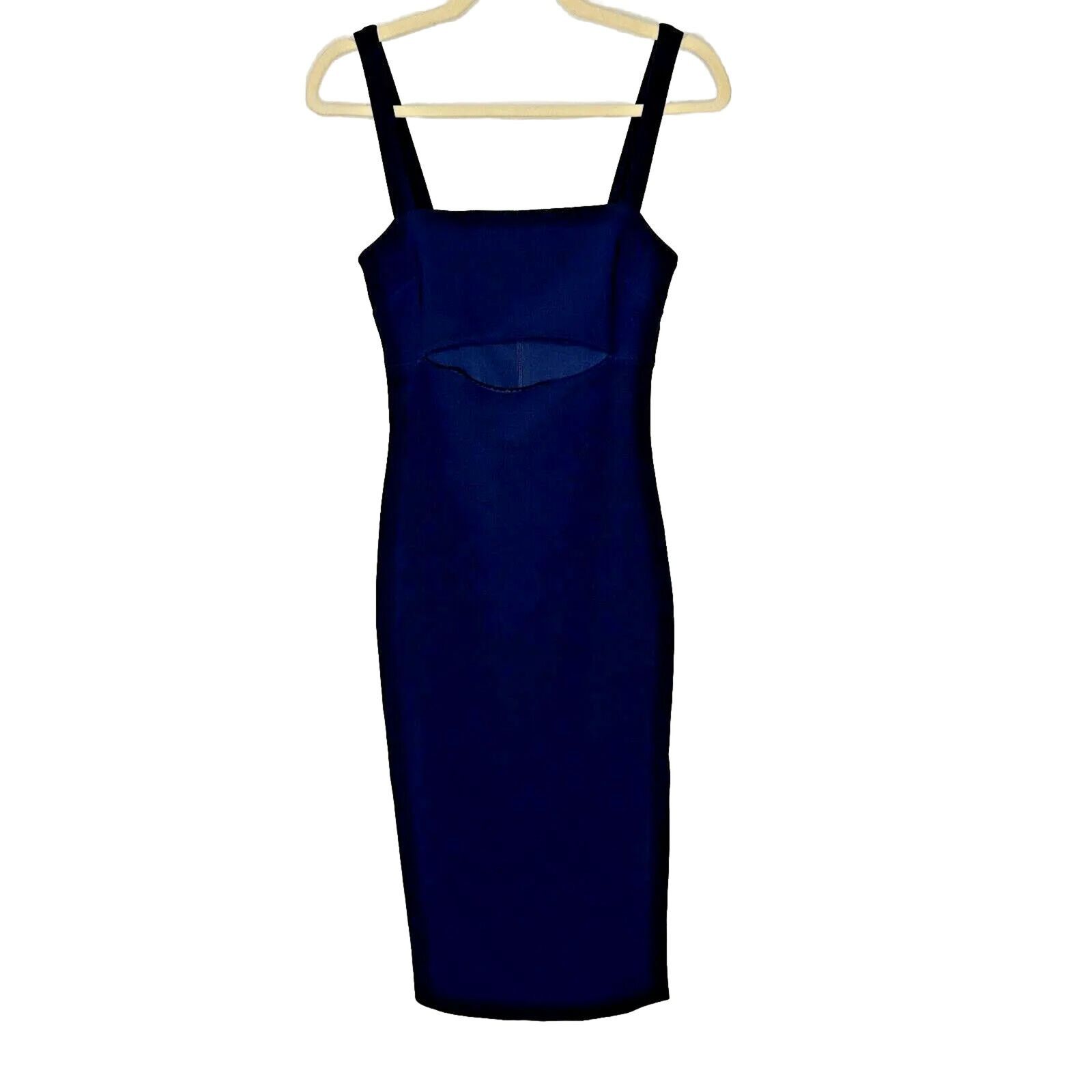 BEC + BRIDGE Bec + Bridge Navy Peek-A-Boo Midriff Cutout Zip Midi Dress 4 Size S / US 4 / IT 40 - 1 Thumbnail