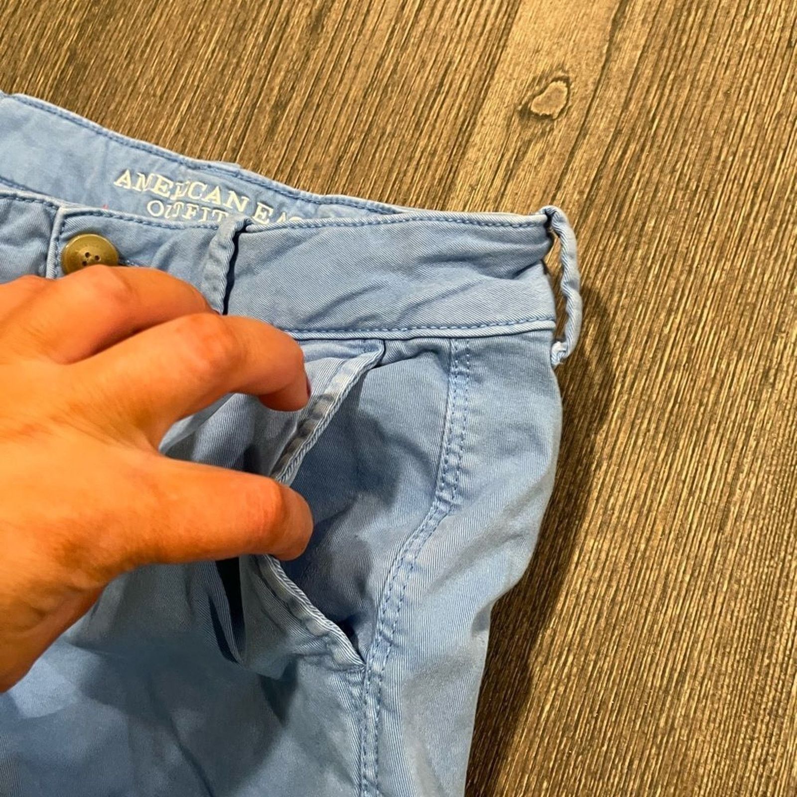 American Eagle Outfitters American Eagle Super Stretch Bright Blue Shorts Size 4 Size 27" / US 4 / IT 40 - 3 Thumbnail
