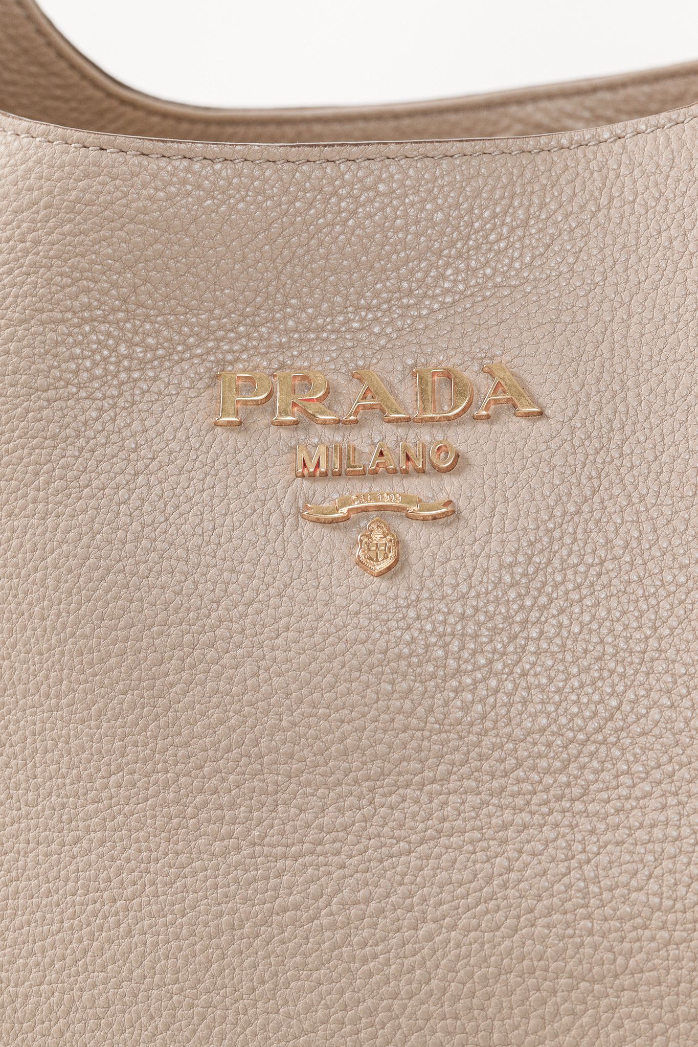 Prada Prada Cammeo Vitello Daino Striped-Crossbody-Strap Hobo Size ONE SIZE - 10 Thumbnail