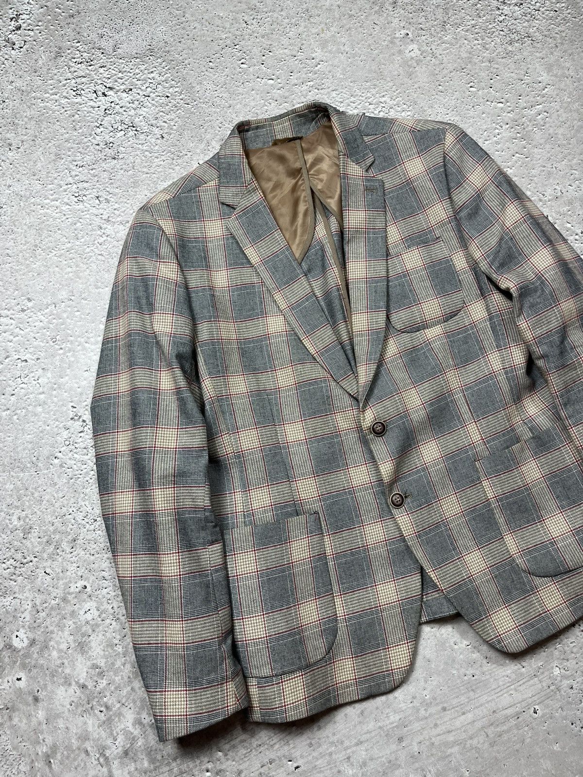 Xagon Man Xagon Man Checkered Blazer Jacket Italy Cotton Size 54 Size US L / EU 52-54 / 3 - 3 Thumbnail