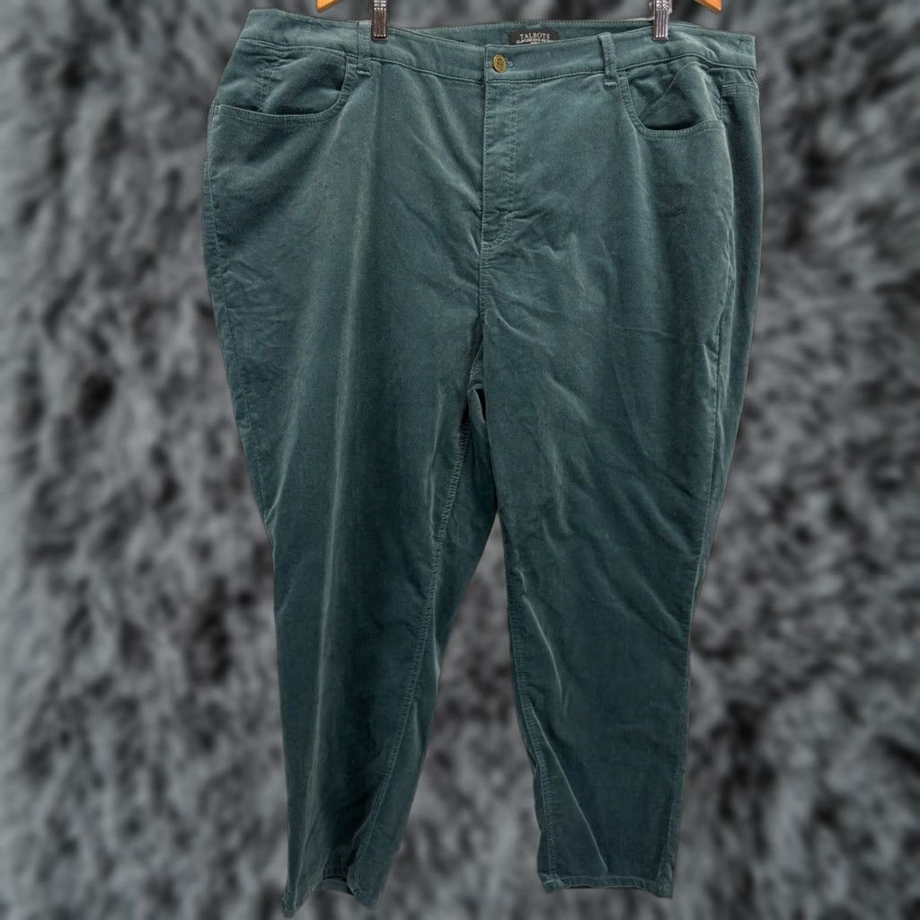 Talbots Talbots Flawless 5 Pocket Velvet Curvy Jegging Pants 26W Plus Green Woman Plus Size Cotton Blend Velvet Pockets Jeans Pants NEW! Size 26" / US 2 / IT 38 - 1 Thumbnail