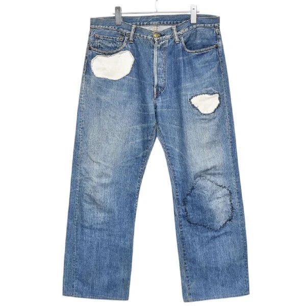 Yohji Yamamoto SPOTTED HORSE CRAFT YOHJI YAMAMOTO Repaired denim pants Size US 34 / EU 50 - 1 Thumbnail