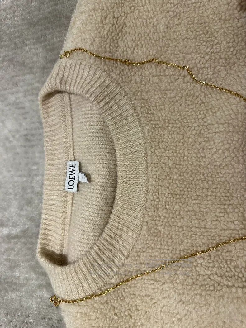Loewe Loewe Gray and white colorblock knit sweater Size M / US 6-8 / IT 42-44 - 3 Thumbnail