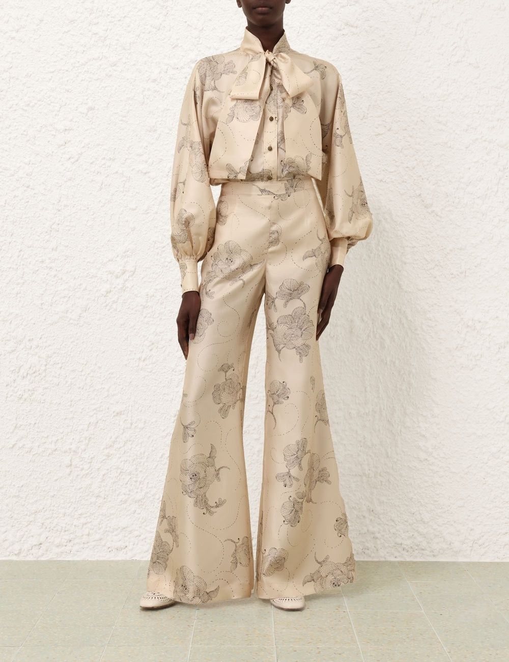 Zimmermann oc11z0825 Eden Flare Pant in Beige Size 34" / US 12 / IT 48 - 2 Thumbnail