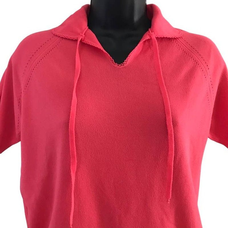 Vintage Vintage 70s Pink Short Sleeved Spring Sweater Size Medium Size M / US 6-8 / IT 42-44 - 2 Thumbnail
