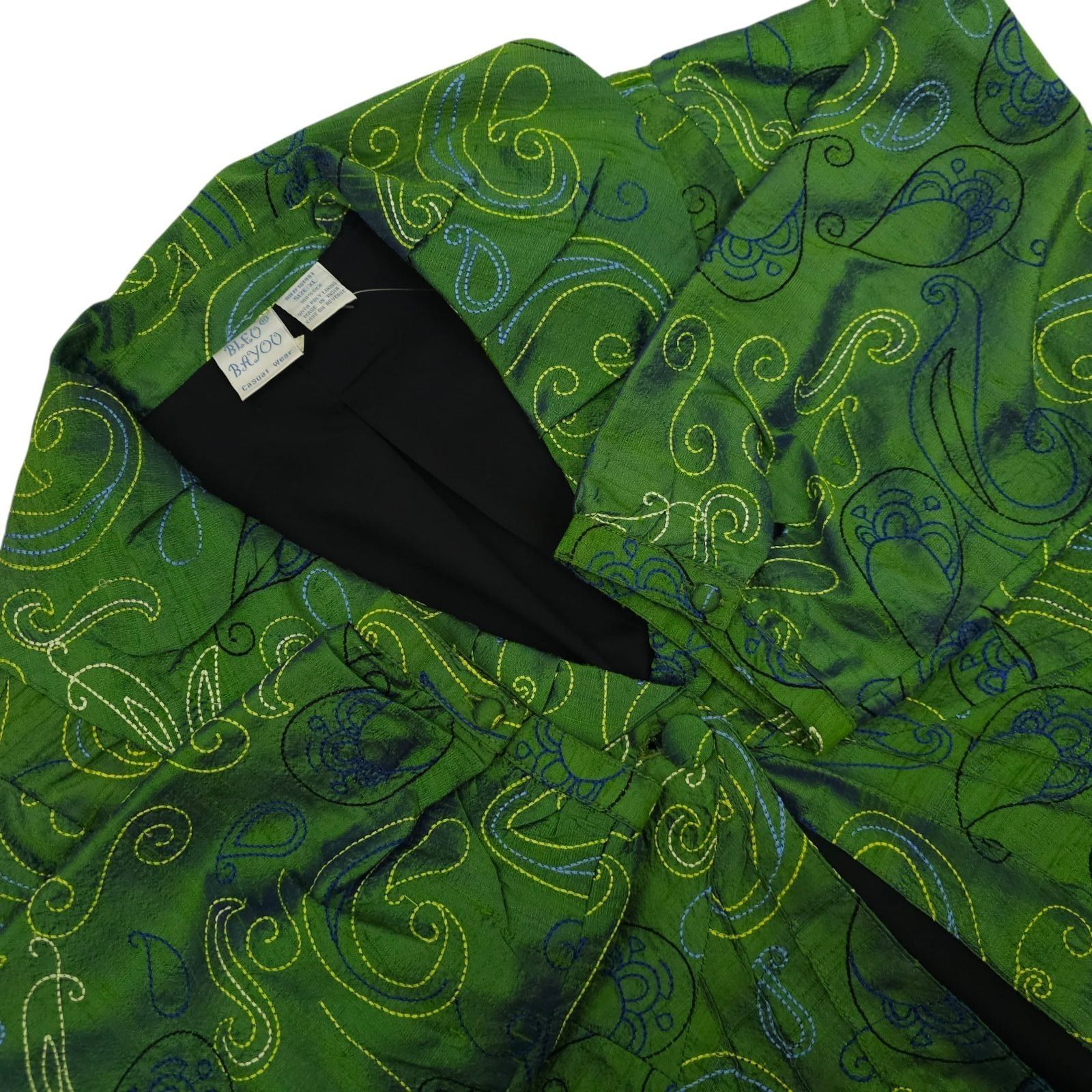 Other Bleu Bayou XL Paisley Silk Jacket Ruffle Lagenlook Fairycore Size XL / US 12-14 / IT 48-50 - 1 Thumbnail