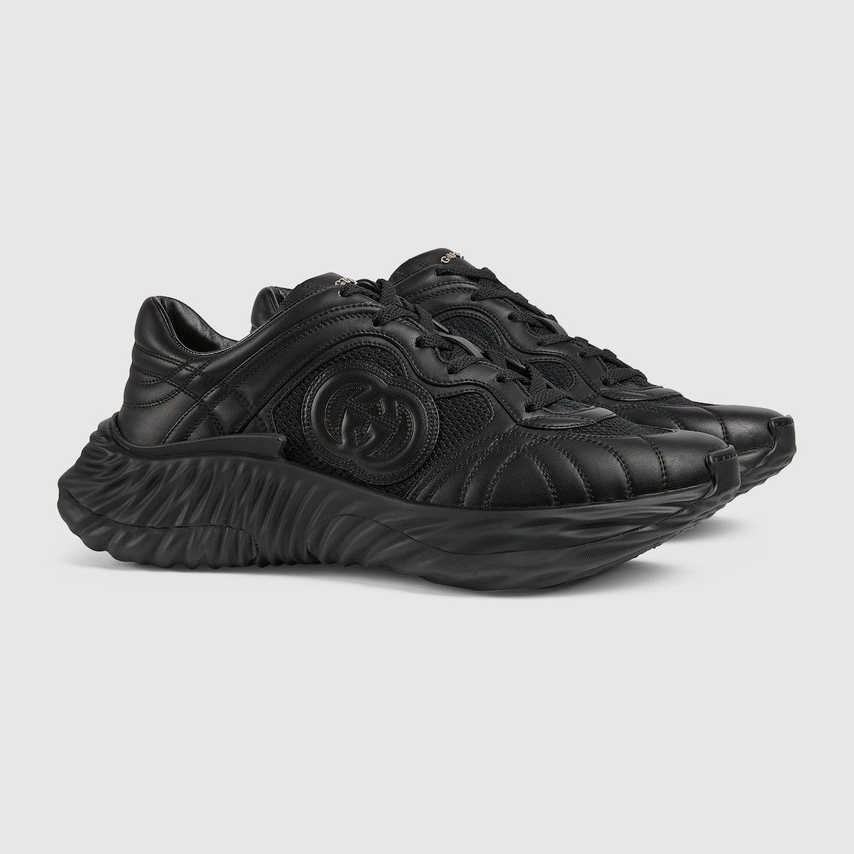 Gucci o1mt1gz0925 Men's Gucci Ripple Sneakers in Black Size US 14 / EU 47 - 2 Thumbnail