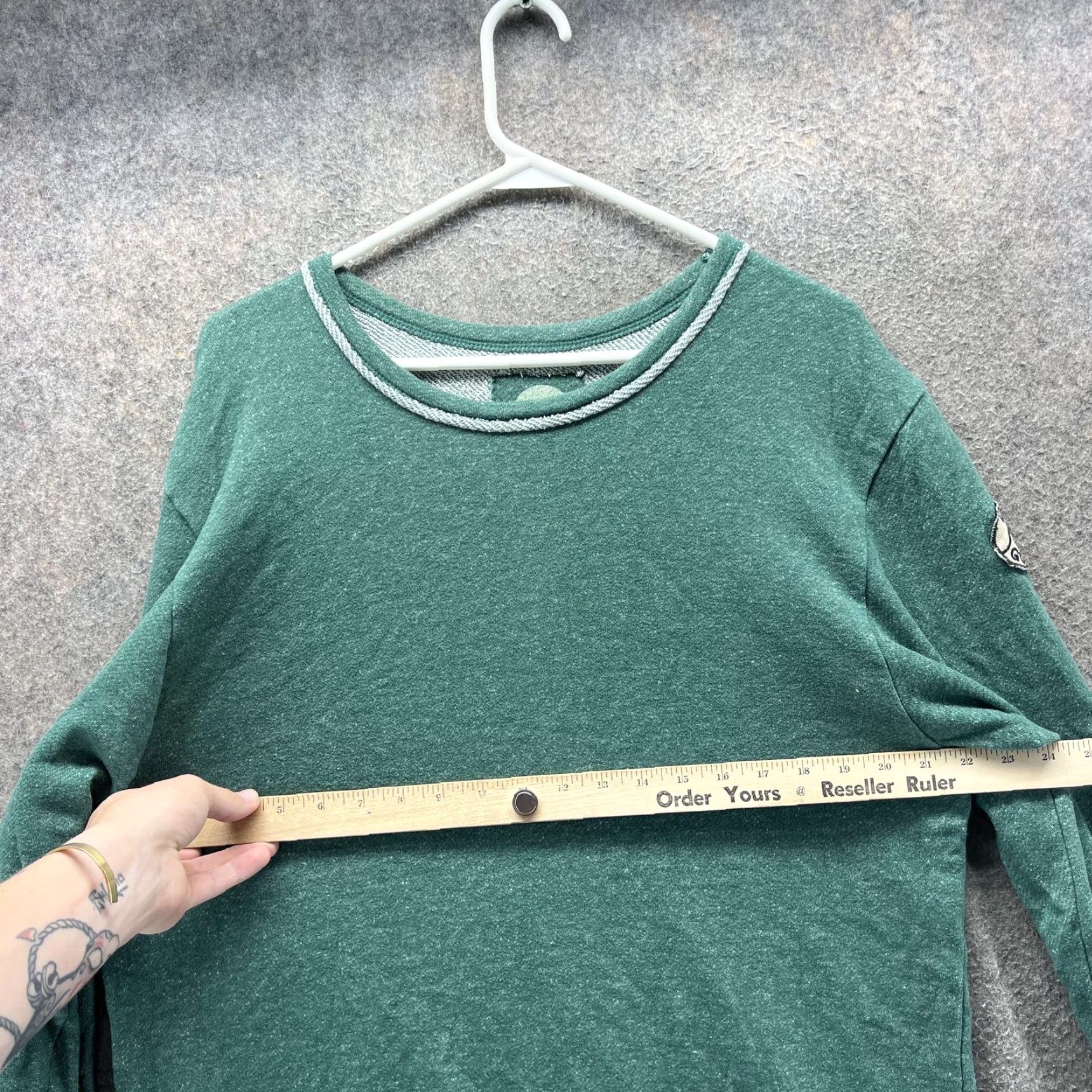 Life is Good Life is Good Sweatshirt Womens L Green Crewneck Pullover Logo Patch Top Size L / US 10 / IT 46 - 5 Thumbnail