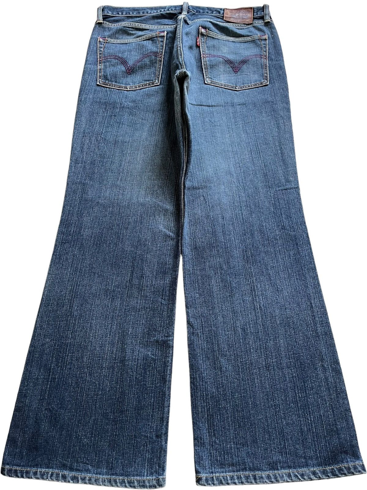 Levi's Vintage 90s Levis 507 Bootcut Blue Wash Distressed Jeans Size US 33 - 2 Thumbnail
