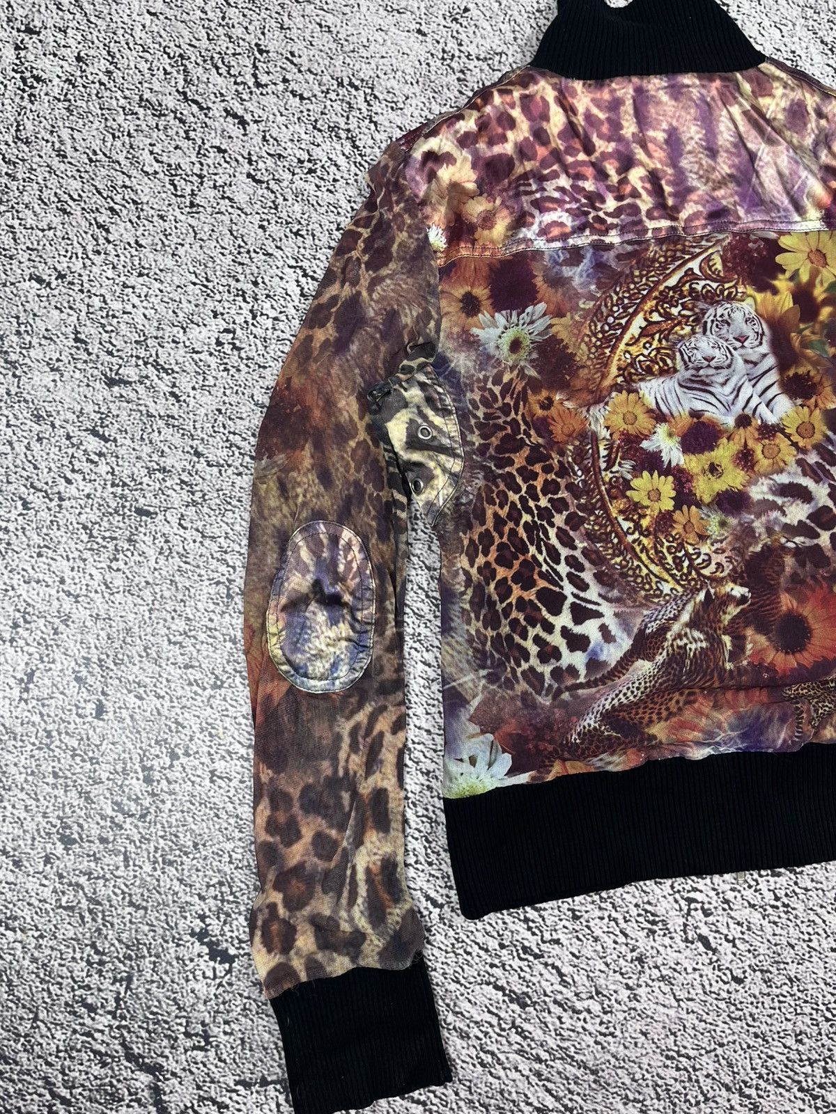 Japanese Brand Vintage Mesh Printed Animal Zip Jacket Floral Cavalli Style Size M / US 6-8 / IT 42-44 - 12 Thumbnail