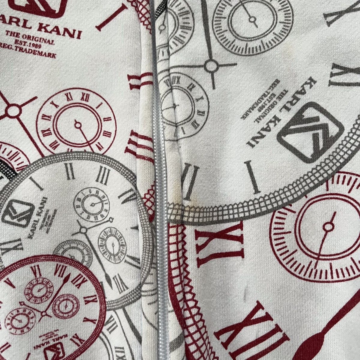 Japanese Brand × Karl Kani Vintage Karl Kani Printed Clock y2k zip hoodie Size US S / EU 44-46 / 1 - 12 Thumbnail