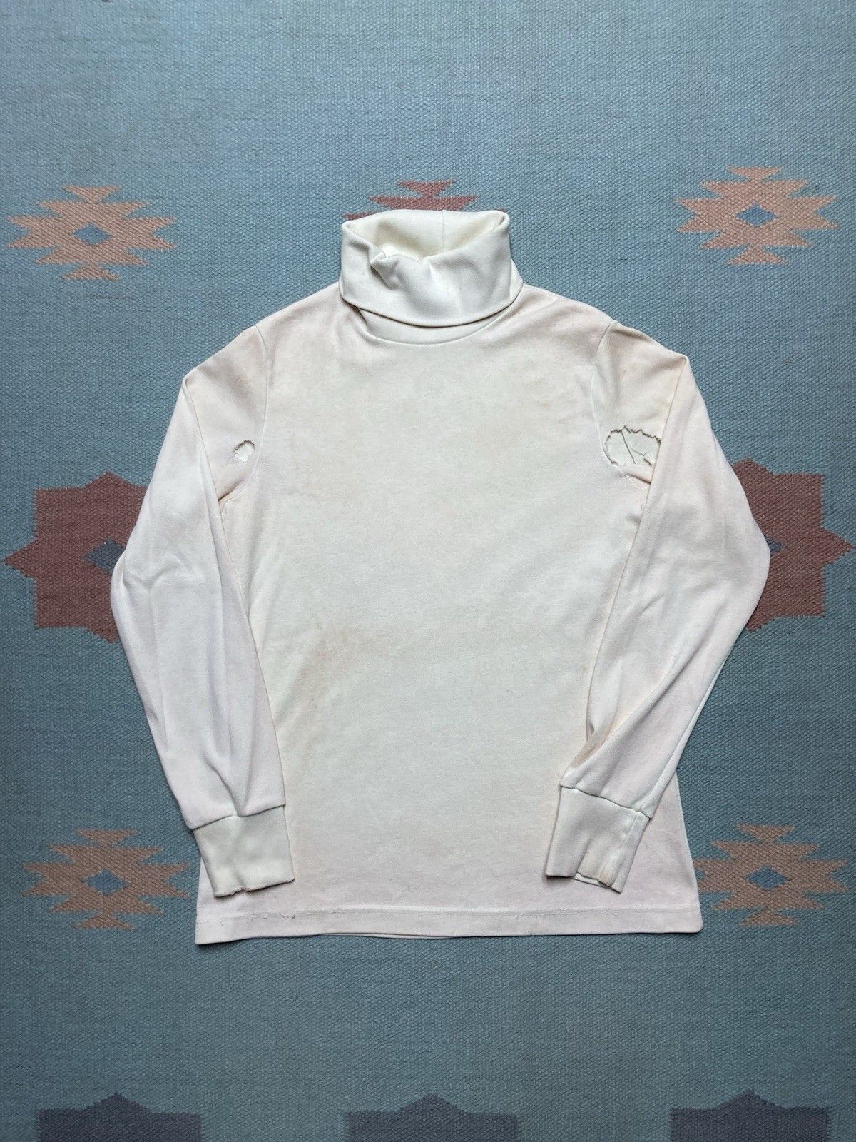 Vintage 70s t shirt turtleneck sears soft cotton distressed small Size US S / EU 44-46 / 1 - 1 Thumbnail
