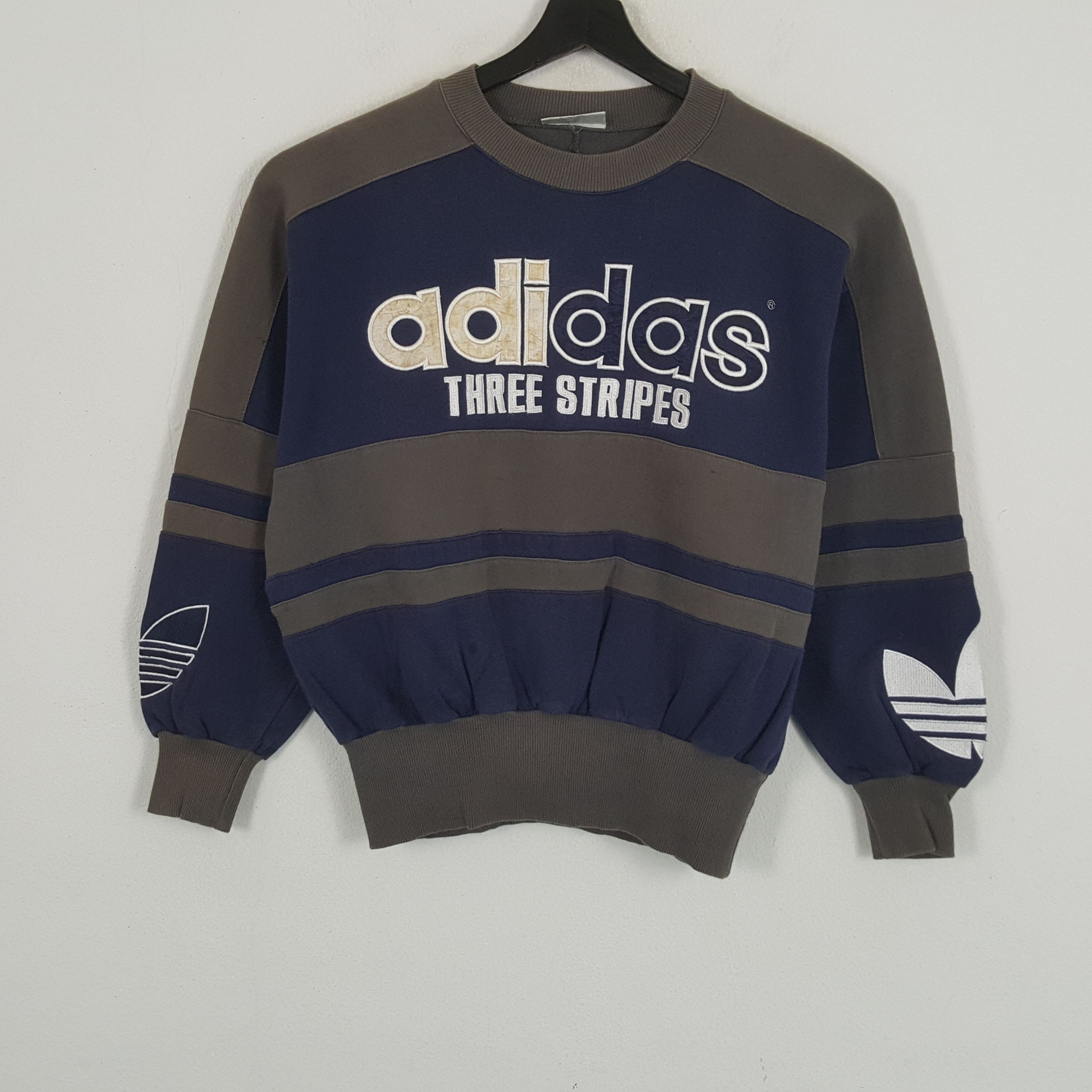 Adidas × Vintage ADIDAS THREE STRIPES Nice Design Fashion Style Sweatshirt Size L / US 10 / IT 46 - 1 Thumbnail