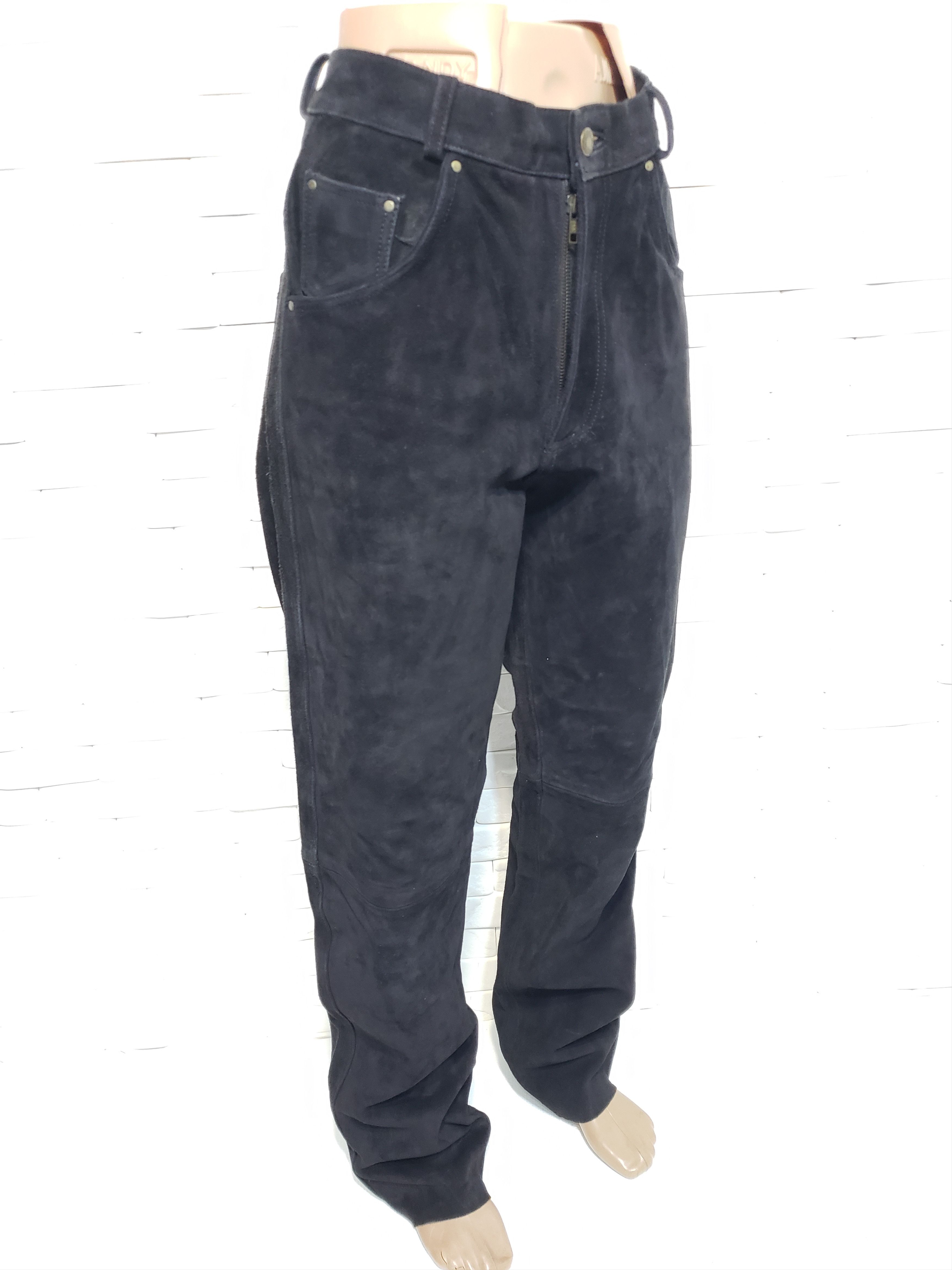 Genuine Leather Men's leather black biker pants. Size US 32 / EU 48 - 2 Thumbnail