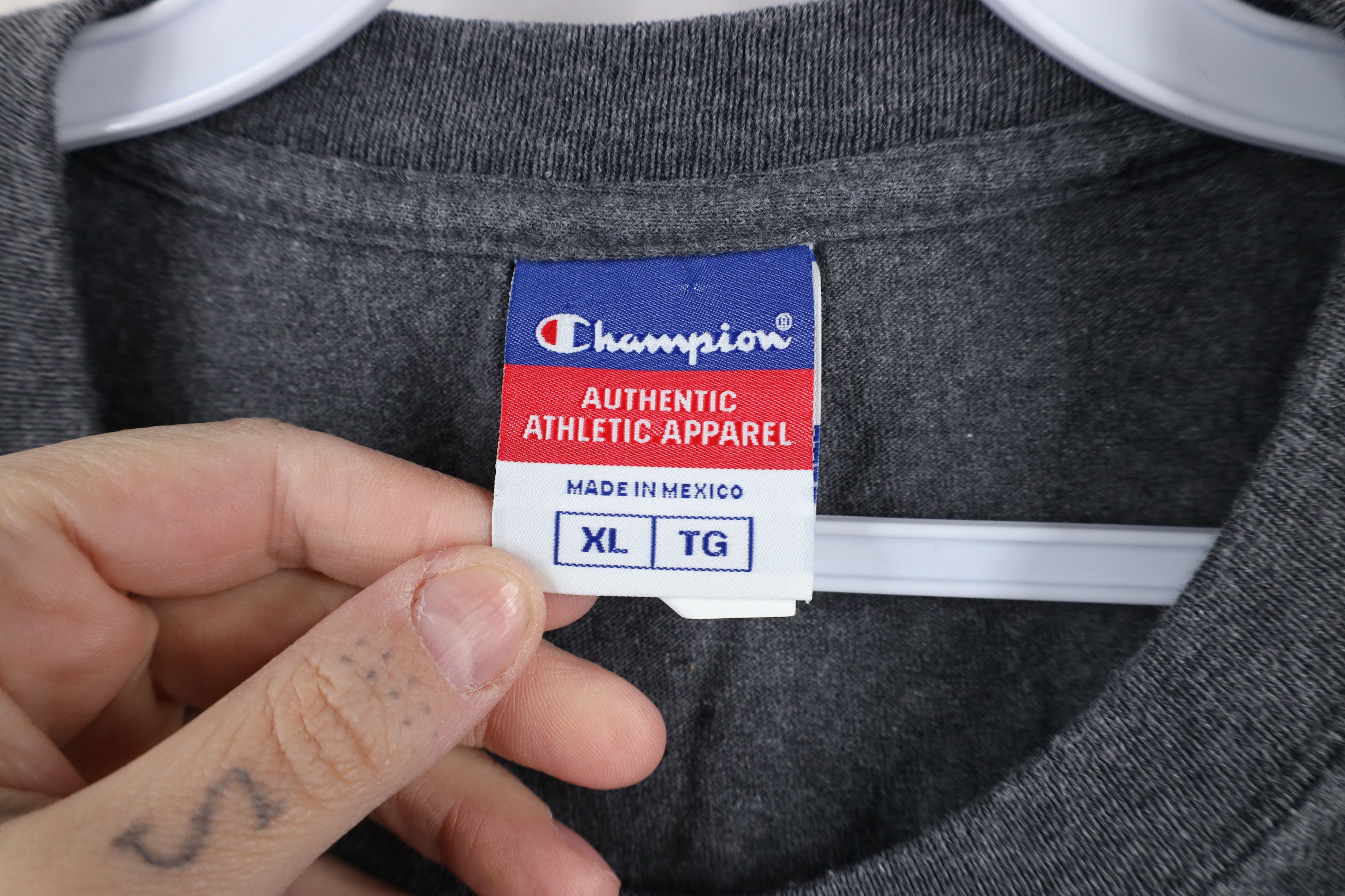 Champion × Vintage Vintage 90s Champion Spell Short Sleeve T-Shirt Heather Gray Size US XL / EU 56 / 4 - 6 Thumbnail