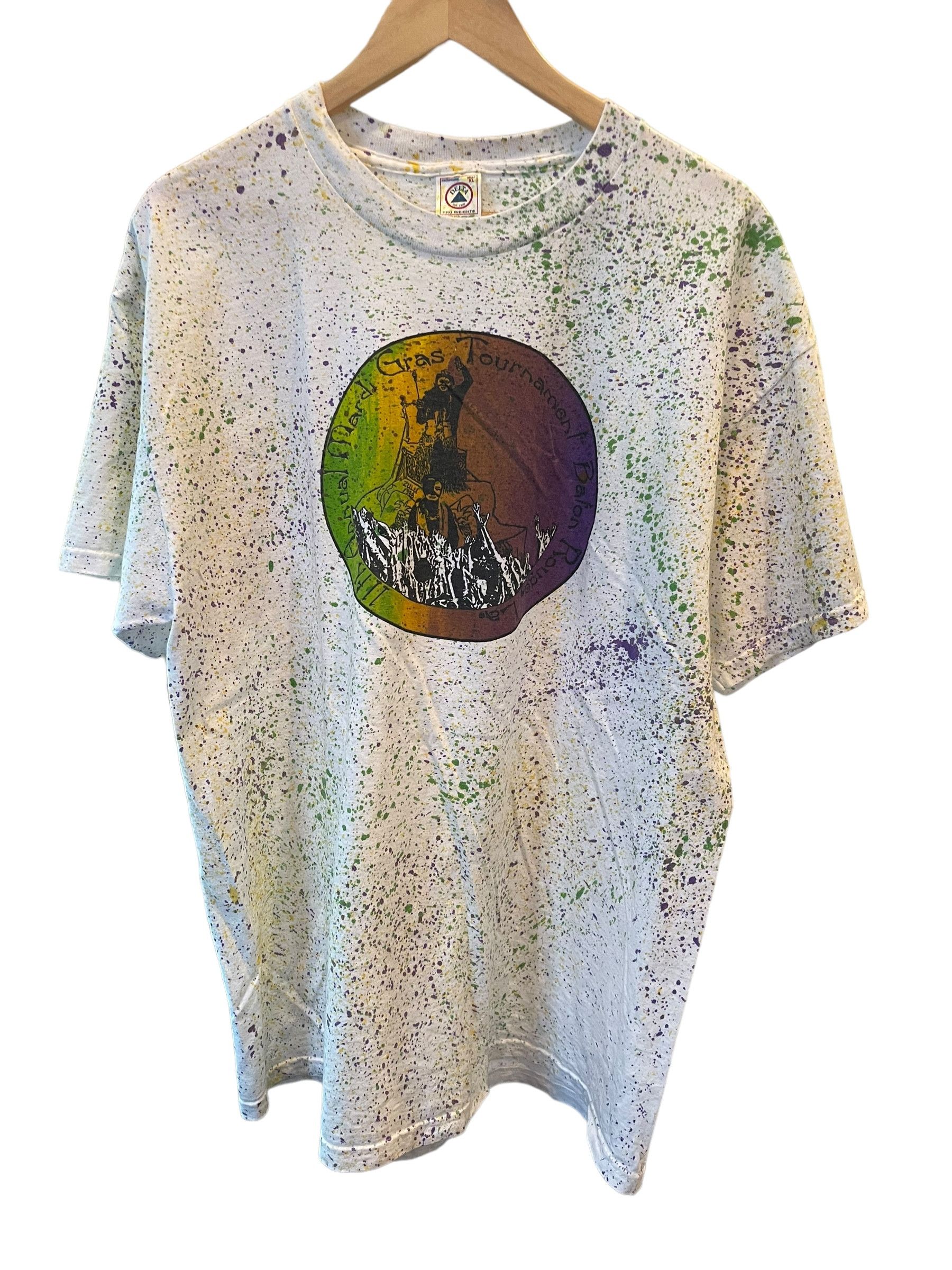 Delta Vintage 1998 Mardi Gras Paint Splatter AOP T-shirt Size US XL / EU 56 / 4 - 1 Thumbnail