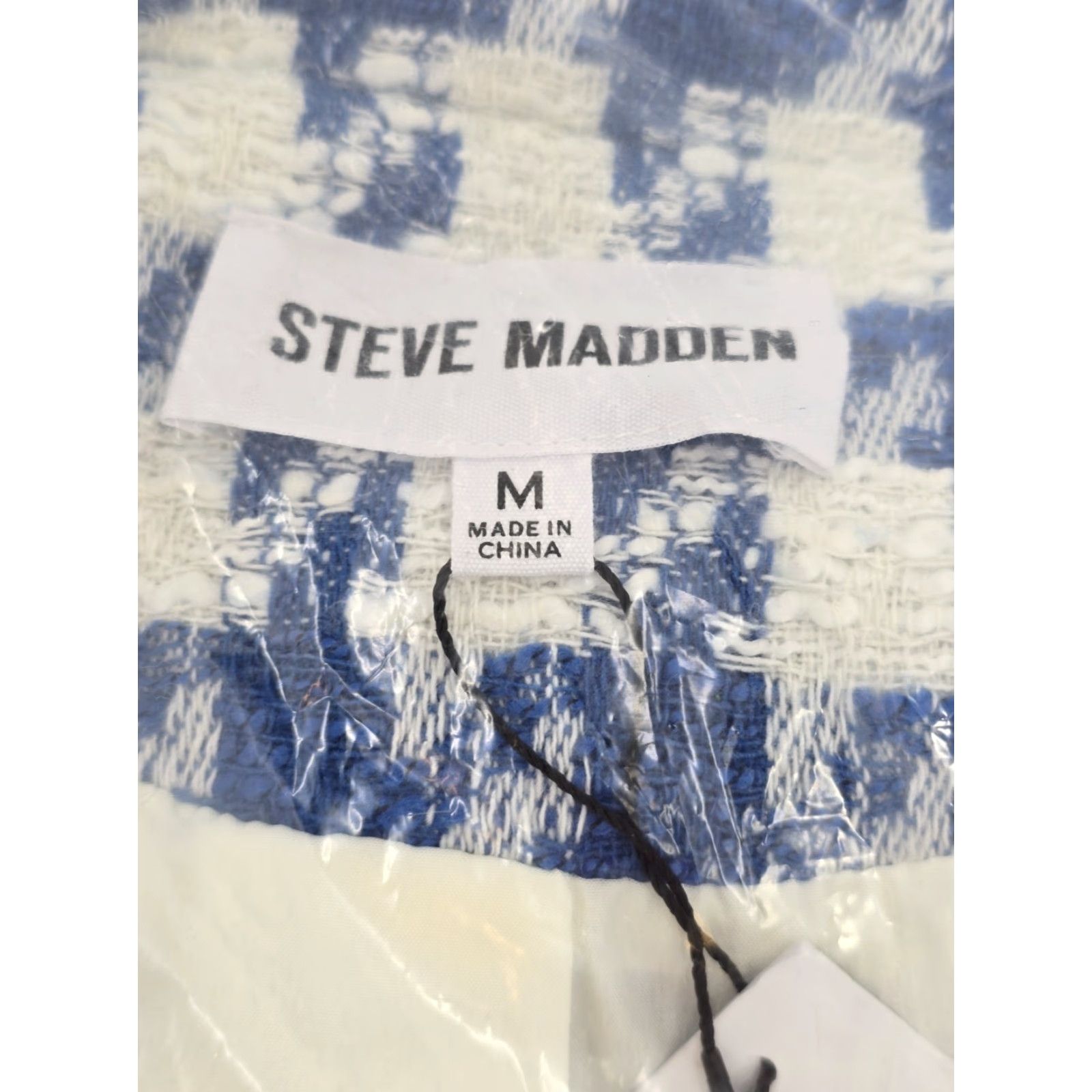 Steve Madden Steve Madden Harlow Blazer Blue White Houndstooth Tweed Blazer Women's NWT Size M Size M / US 6-8 / IT 42-44 - 5 Thumbnail
