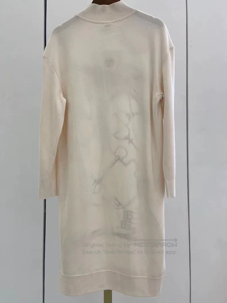 Hermes Hermes White printed mulberry silk and cashmere long-sleev Size XXS / US 00 / IT 34 - 2 Thumbnail