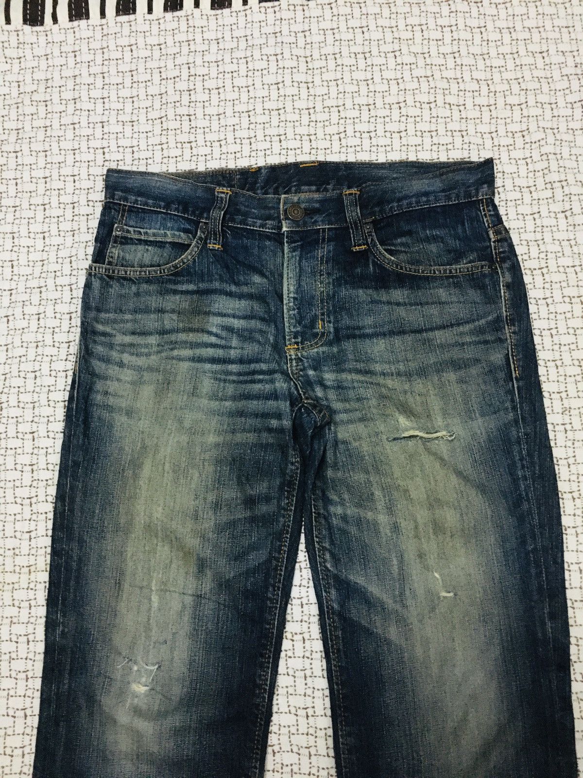 Edwin Edwin X Gold Rush Distressed Jeans (Y01) Size US 35 - 19 Thumbnail