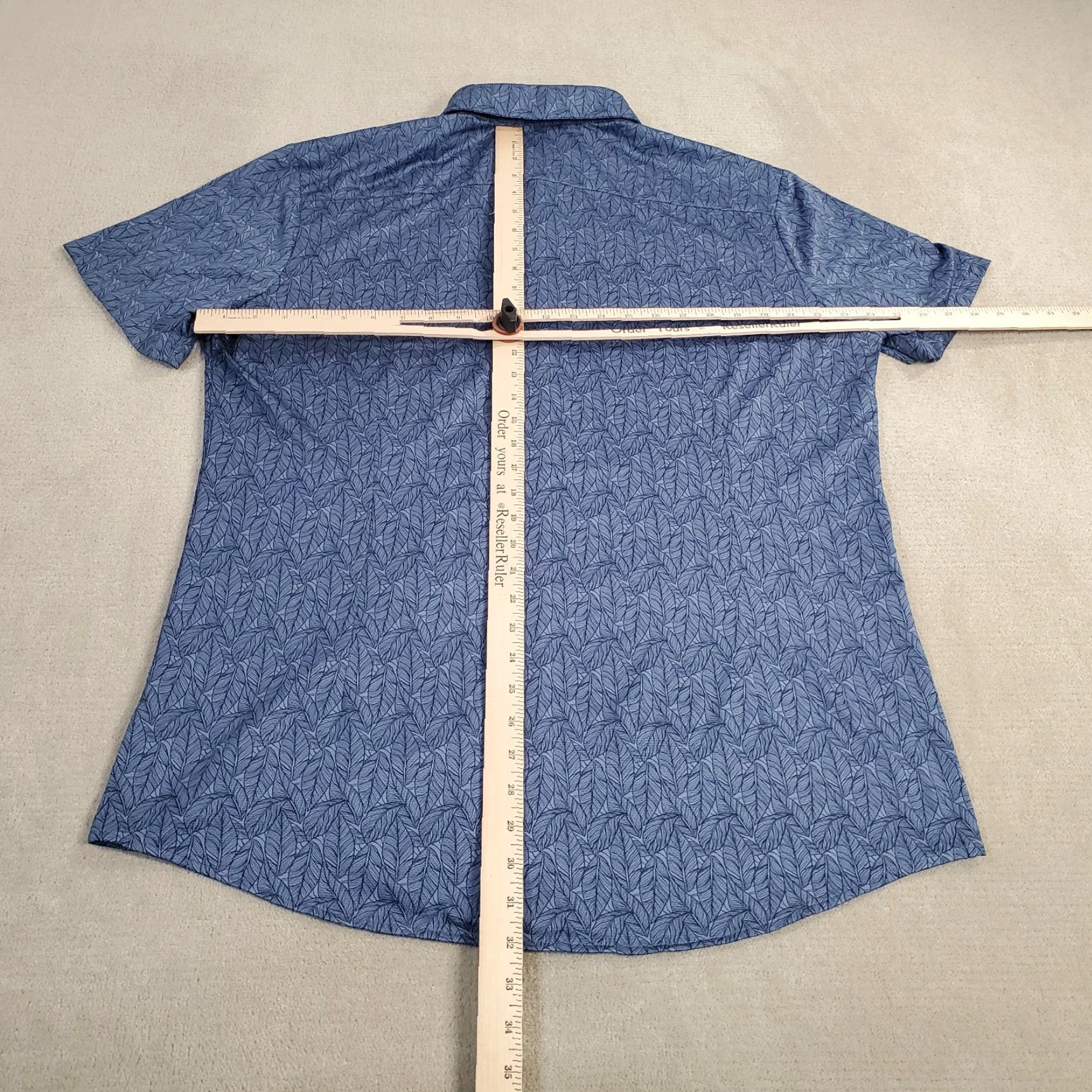 Mizzen+Main Mizzen+Main Haylard Shirt Mens XLT Blue Button-Up Collared Short Sleeve Floral Lightweight Preppy Casual Size US XL / EU 56 / 4 - 5 Thumbnail