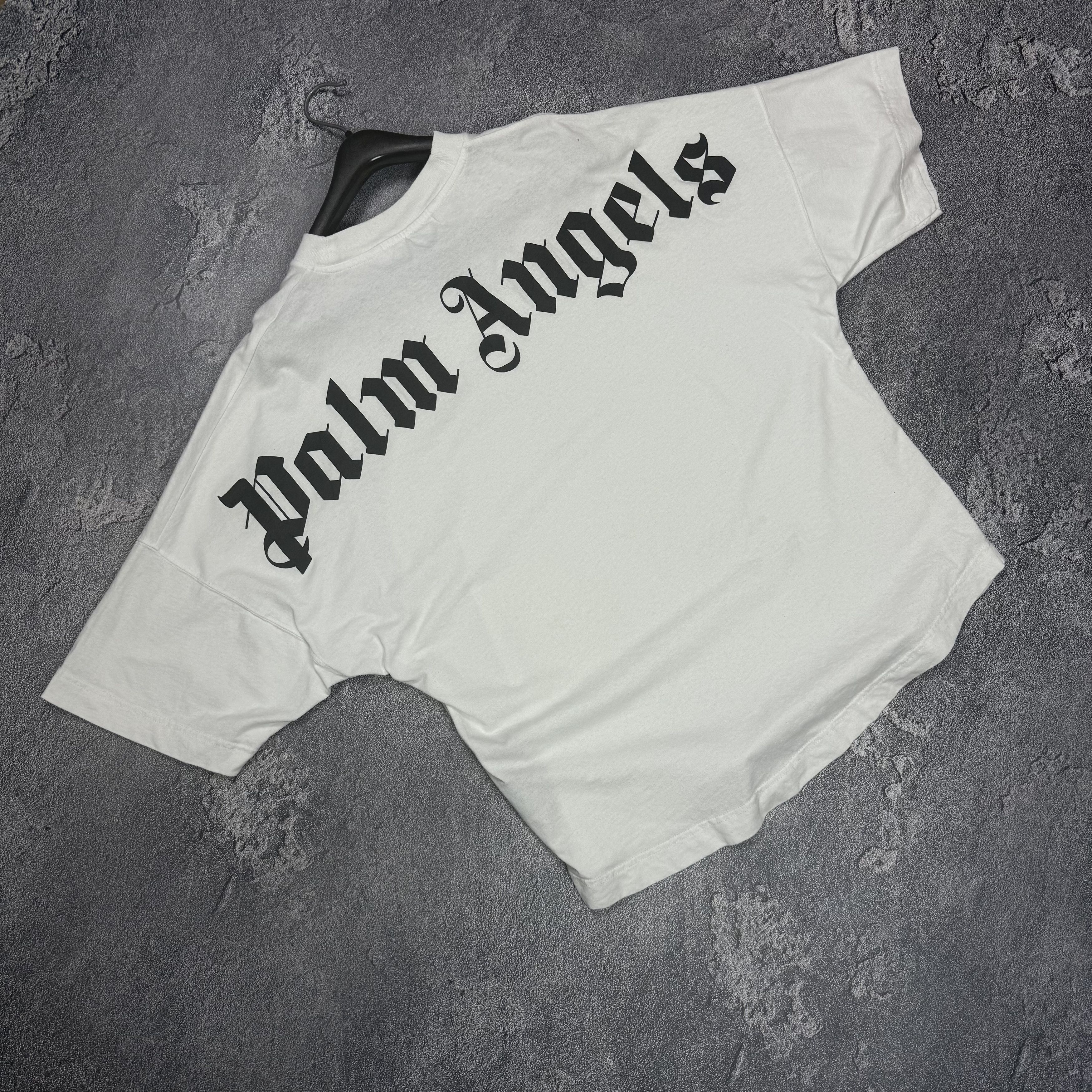 Palm Angels Palm Angels White Spellout T-Shirt Size US S / EU 44-46 / 1 - 1 Thumbnail