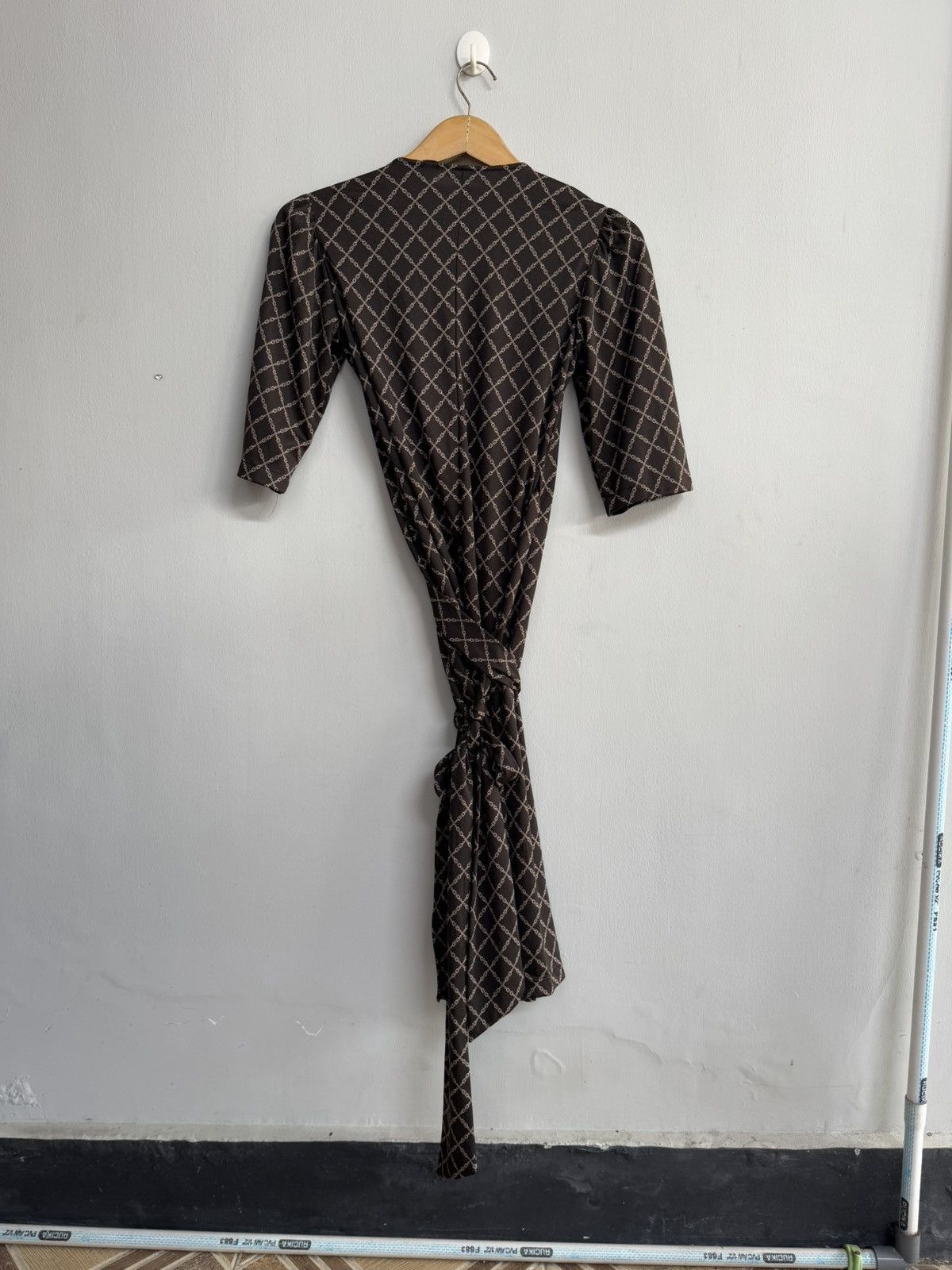 Comme Ca Ism MOTHERHOOD MATERNITY BROWN WRAP DRESS WITH ROPE PATTERN Size M / US 6-8 / IT 42-44 - 4 Thumbnail