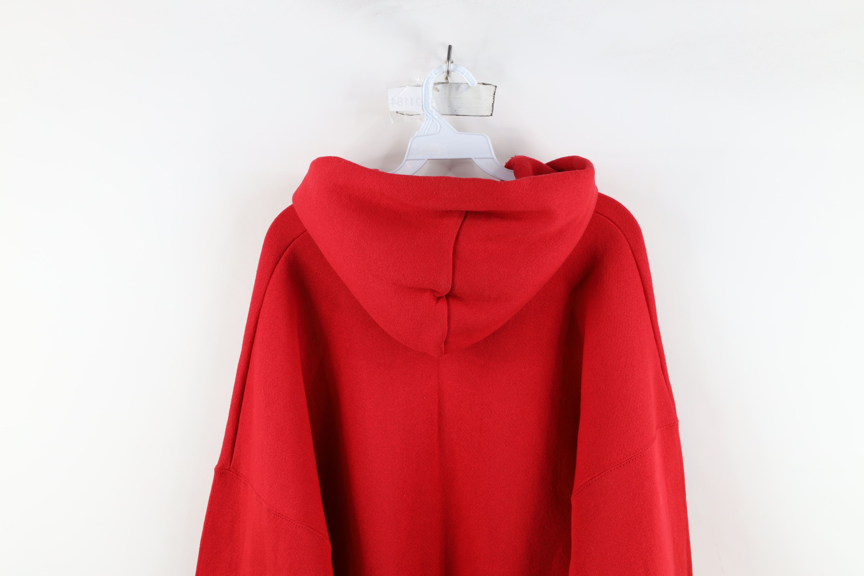 Vintage Vintage 90s Streetwear Heavyweight Hoodie Sweatshirt Red USA Size US XXL / EU 58 / 5 - 14 Thumbnail