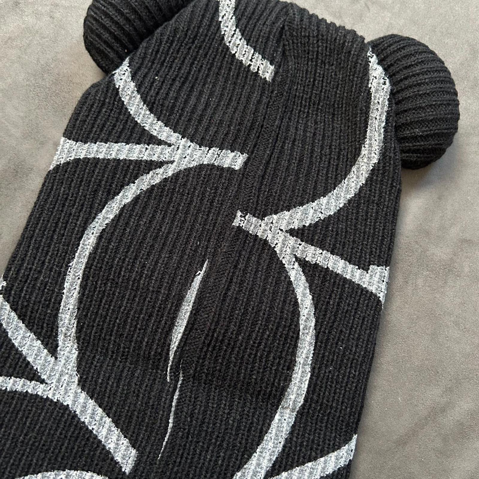 Japanese Brand Rare Box Boys Retro Hearts Balaclava Ski Mask Spider Web Blk Size ONE SIZE - 7 Thumbnail
