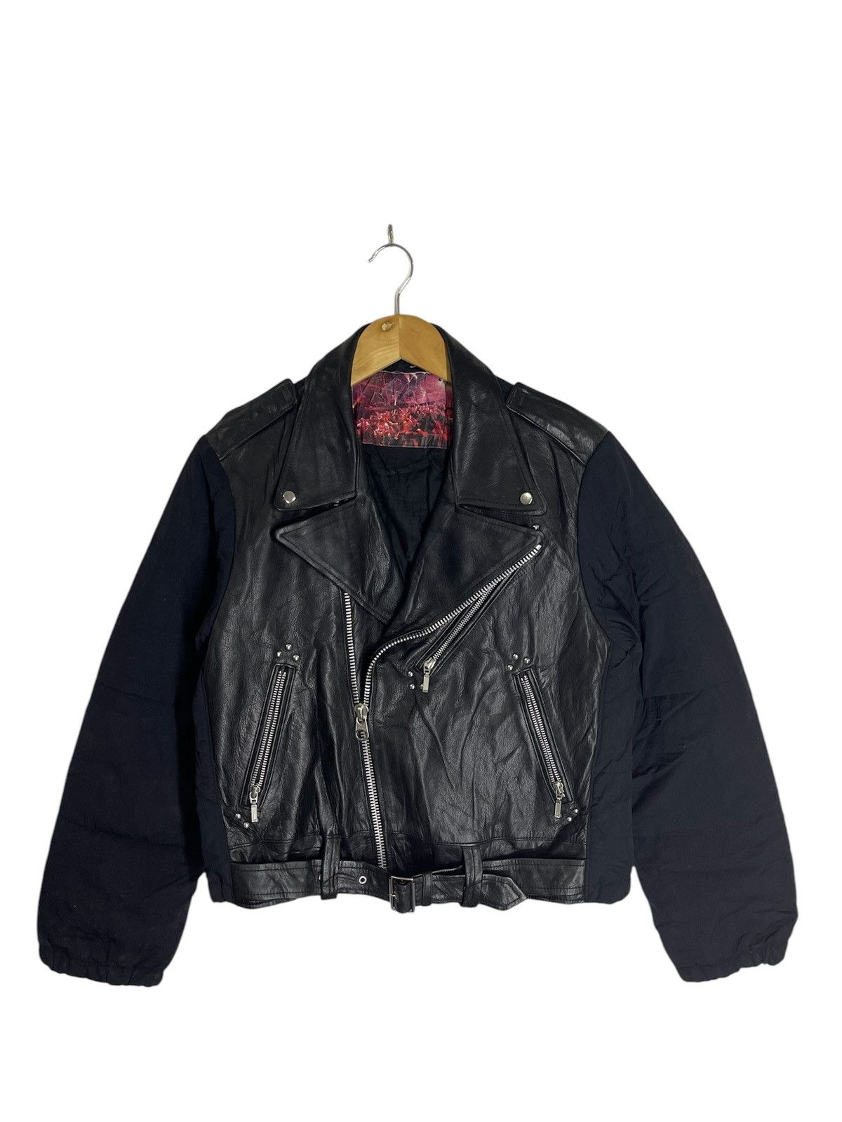 Japanese Brand DOUBLE COLLAR HYBRID LEATHER + POLYESTER JACKETROCK STAR Size US M / EU 48-50 / 2 - 3 Thumbnail
