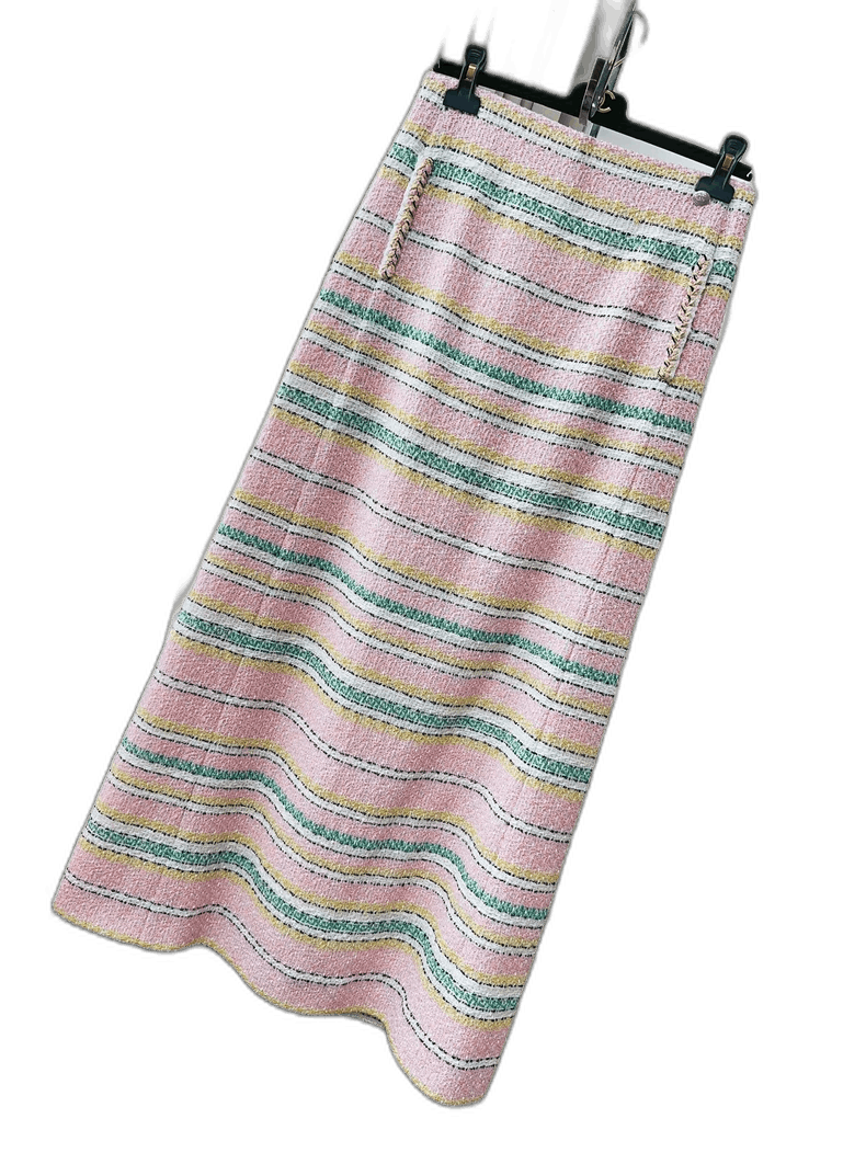 Chanel Chanel 24ss pink striped maxi skirt Size XXS / US 00 / IT 34 - 1 Thumbnail
