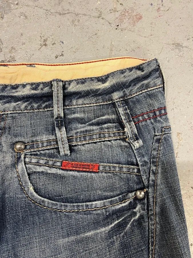 Marithe + Francois Girbaud 2000s Marithé + François Girbaud Blue Distressed Denim Jeans Size US 32 / EU 48 - 8 Thumbnail