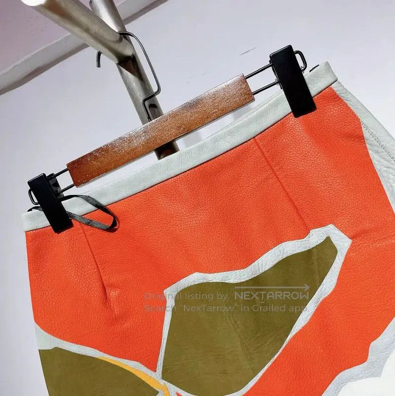 Other Burberry Color Block Leather Midi Skirt. Size 30" / US 8 / IT 44 - 2 Thumbnail