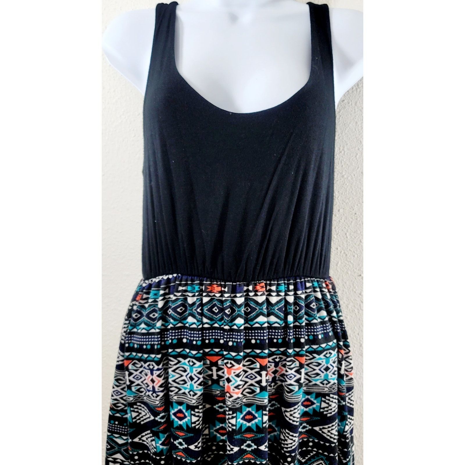 Other Voll Black Green Orange Aztec Maxi Dress Small Medium Size M / US 6-8 / IT 42-44 - 3 Thumbnail