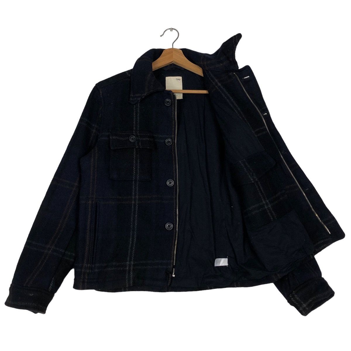Japanese Brand 🔥Vintage Gap Wool Worker Jacket Tartan Design Japan Size US S / EU 44-46 / 1 - 9 Thumbnail