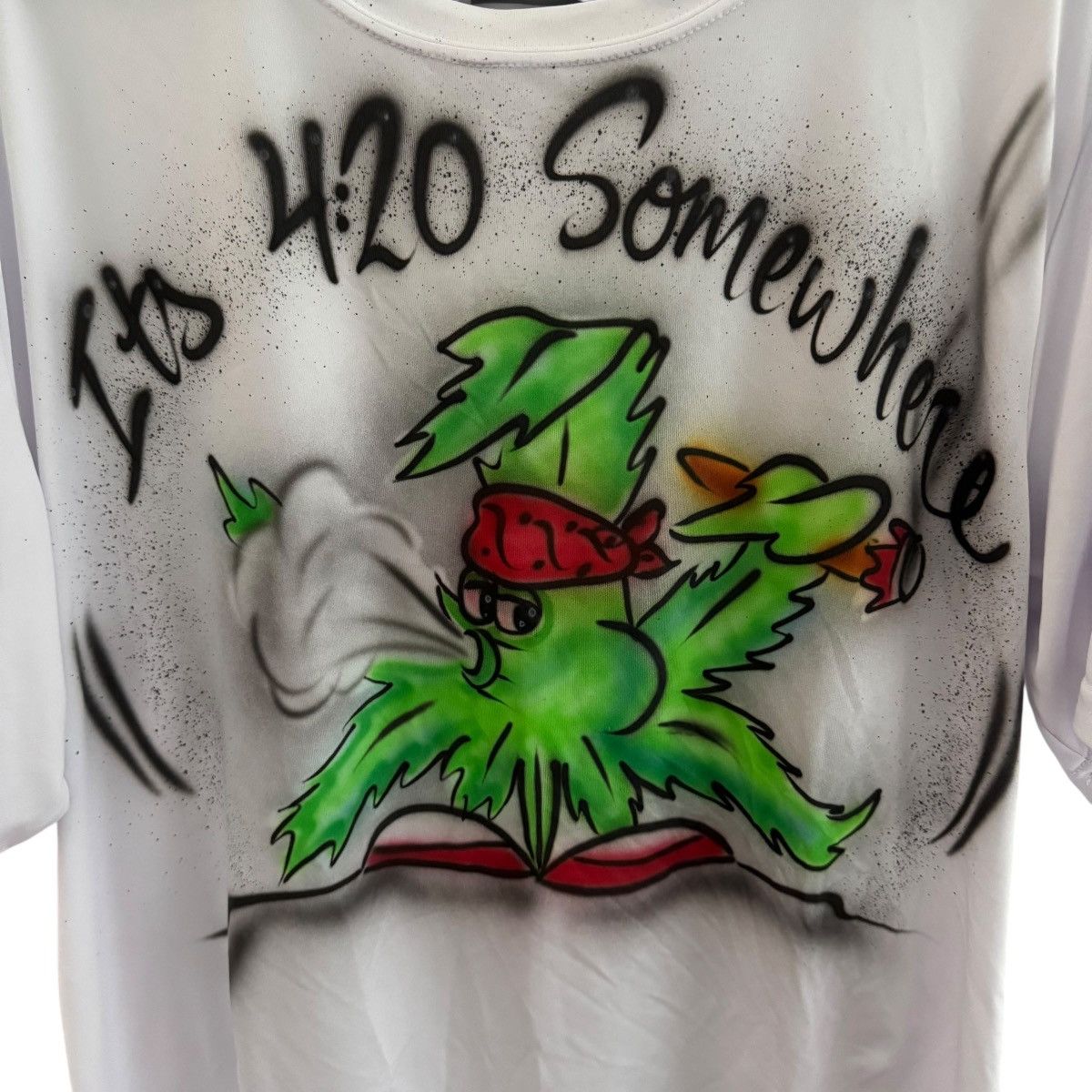 Vintage air brushed 420 somewhere pot weed t shirt Size US L / EU 52-54 / 3 - 3 Thumbnail