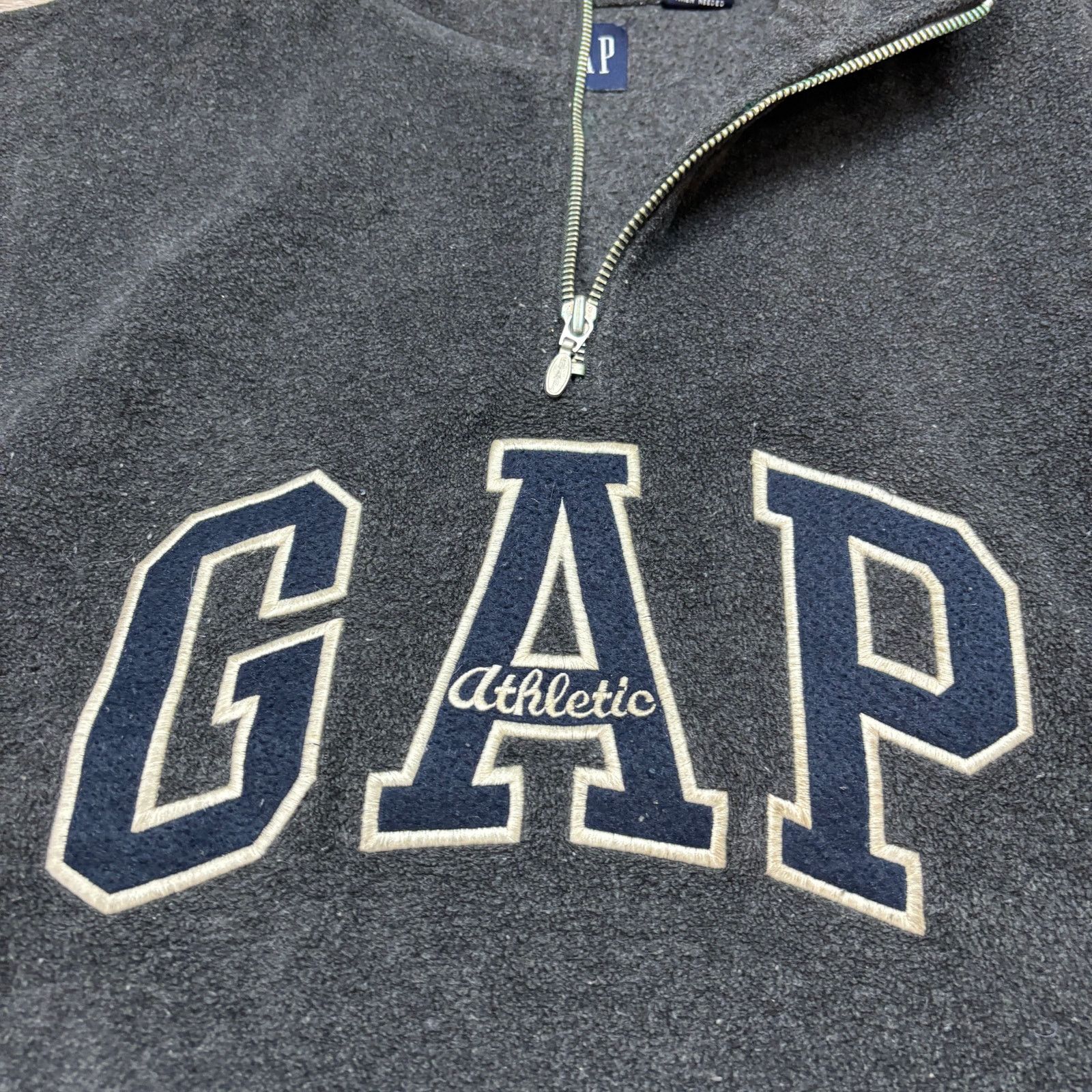 Gap × Vintage Vintage Gap Athletic Spellout 1/4 Zip Fleece Pullover Mens M Size US M / EU 48-50 / 2 - 8 Thumbnail