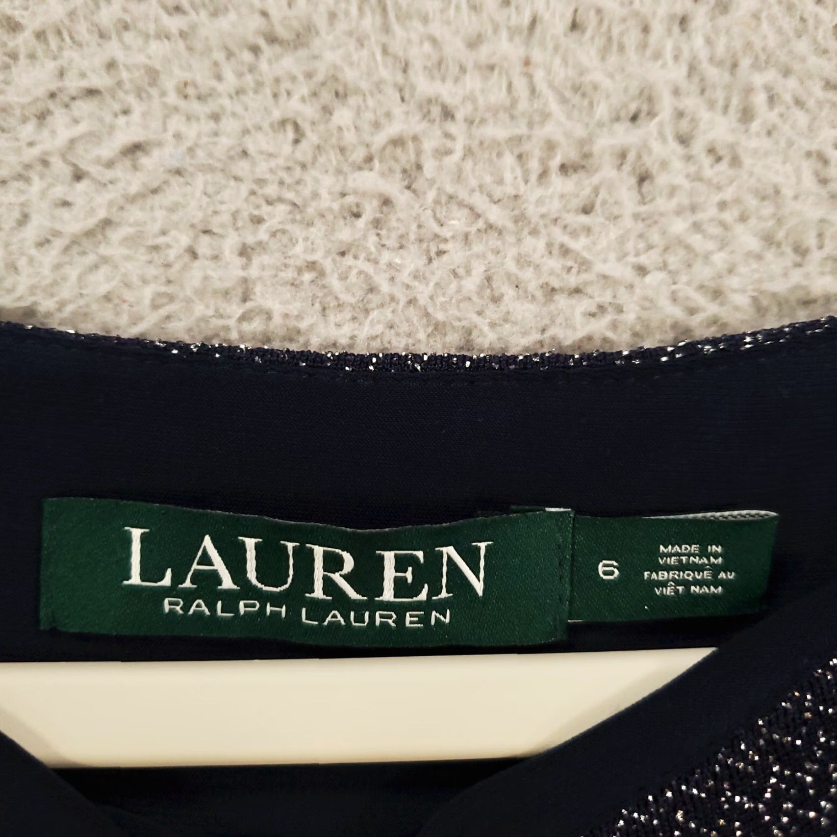 Ralph Lauren Ralph Lauren Dress Womens 6 Blue Knee Length Boat Neck Short Sleeve Cold Shoulder Shimmer Sparkle Eveningwear Night Out Size M / US 6-8 / IT 42-44 - 7 Thumbnail