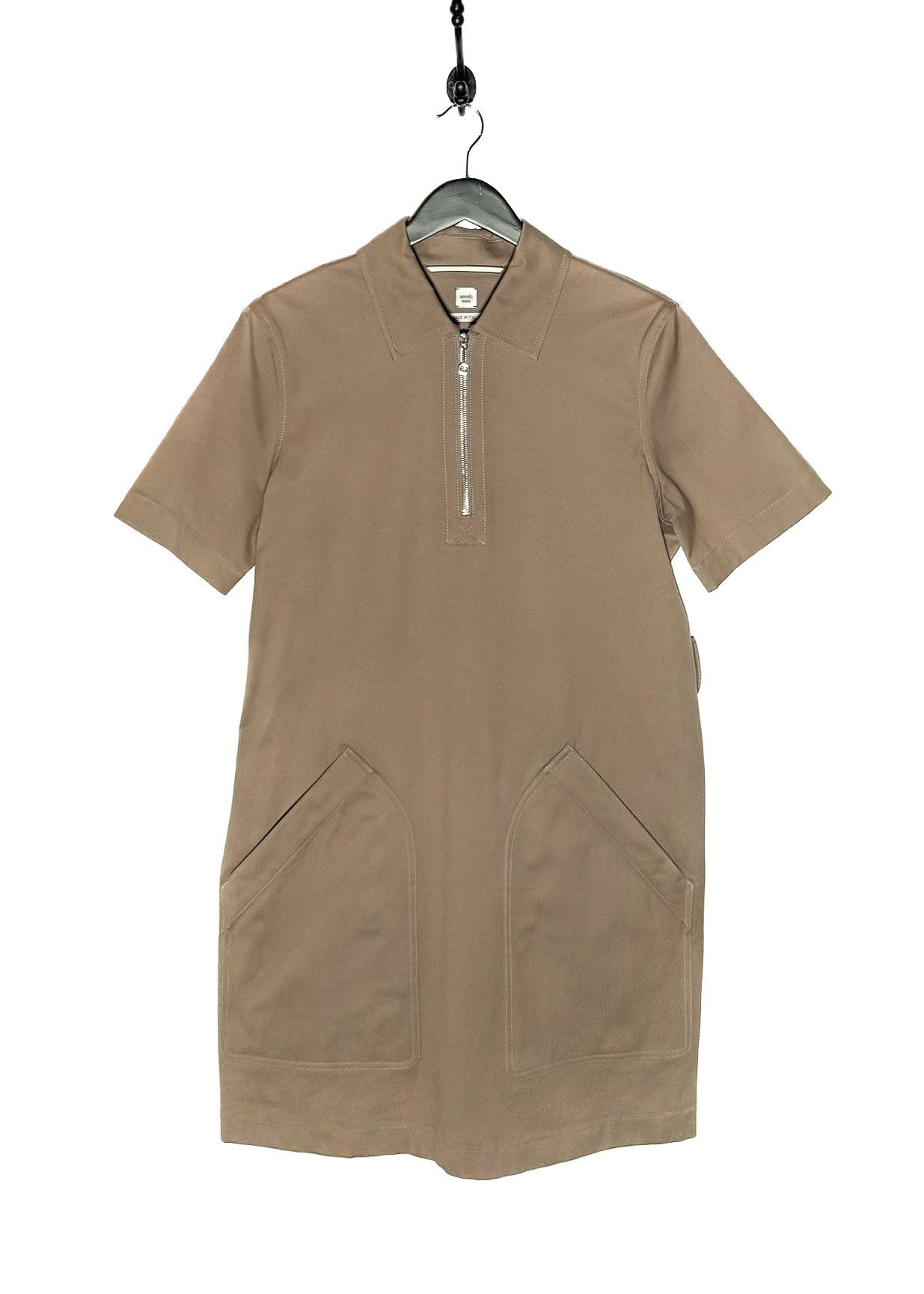 Hermes Hermès Light Brown Belted Zipped Mini Dress Size M / US 6-8 / IT 42-44 - 3 Thumbnail