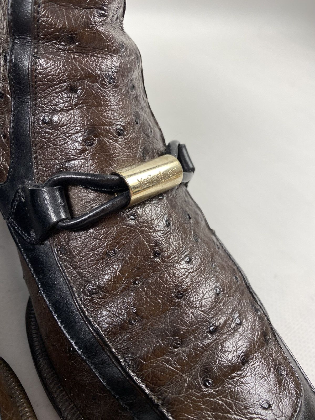 Yves Saint Laurent Archive Yves Saint Laurent Ostrich Skin Heavy Boots Size US 8 / EU 41 - 5 Thumbnail