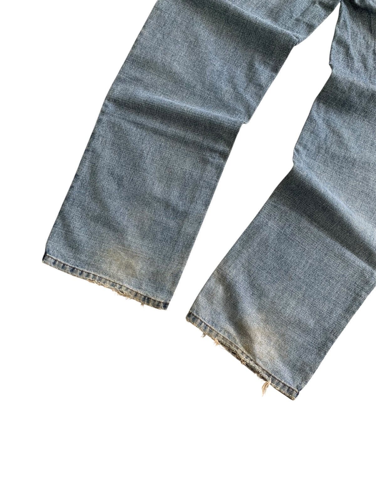 Japanese Brand Sisley Button Fly Distressed Faded Blue Jeans Size US 34 / EU 50 - 2 Thumbnail